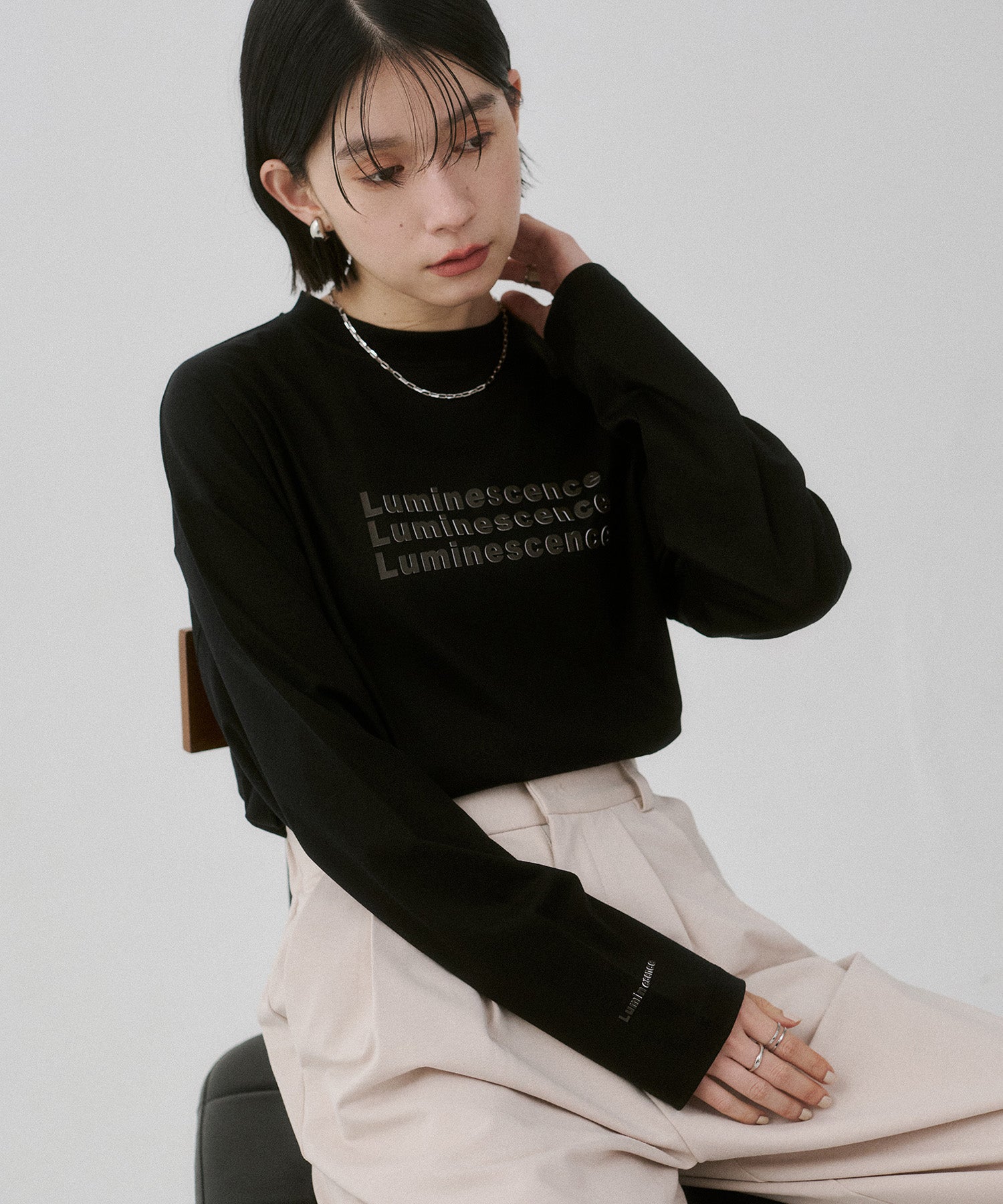 SILICONE LOGO LONG T-SHIRT