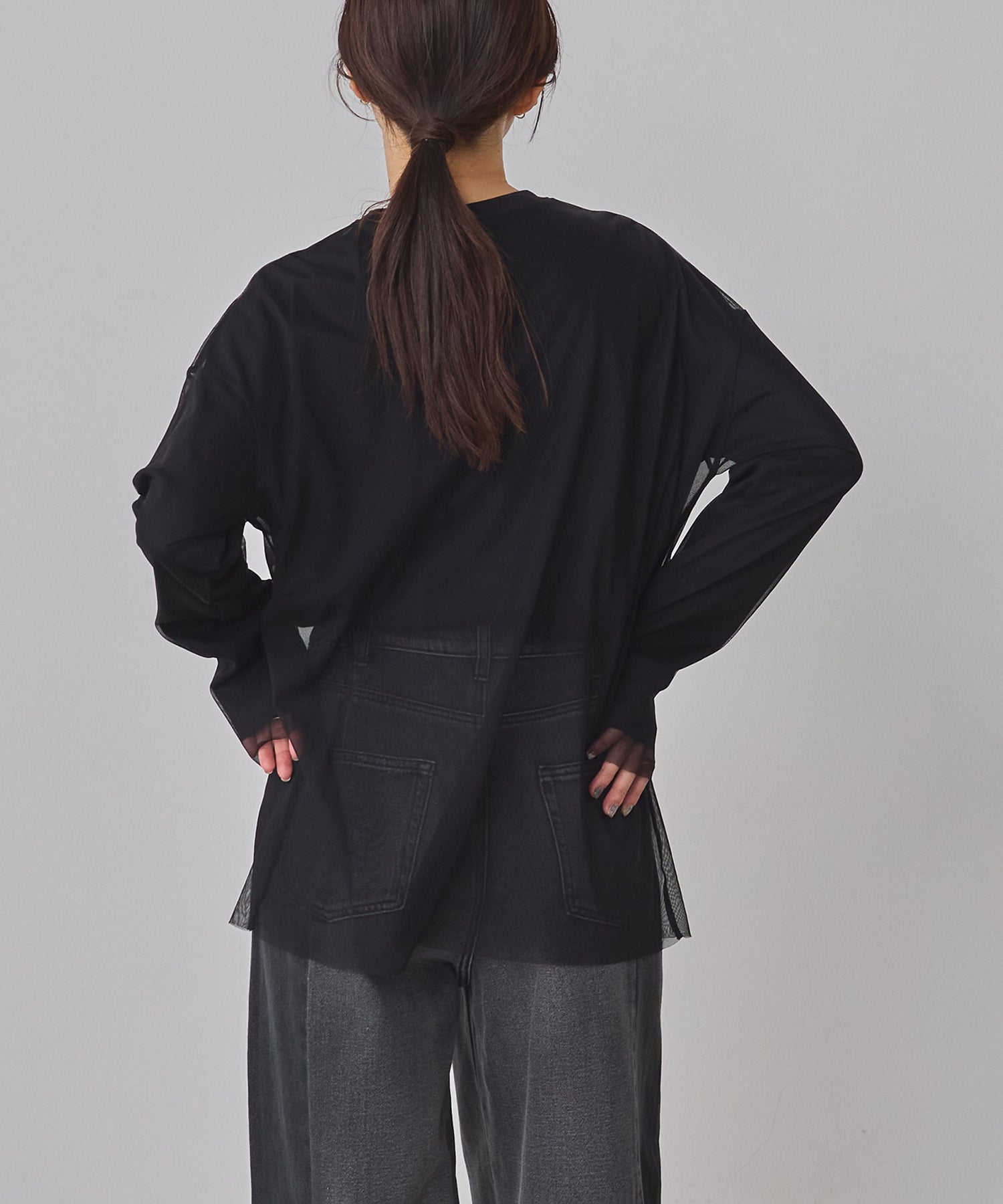 【ブラック】layered long set tee OVERSIZED LAYERED SLEEVE TEE | ssstein(シュタイン) / トップス
