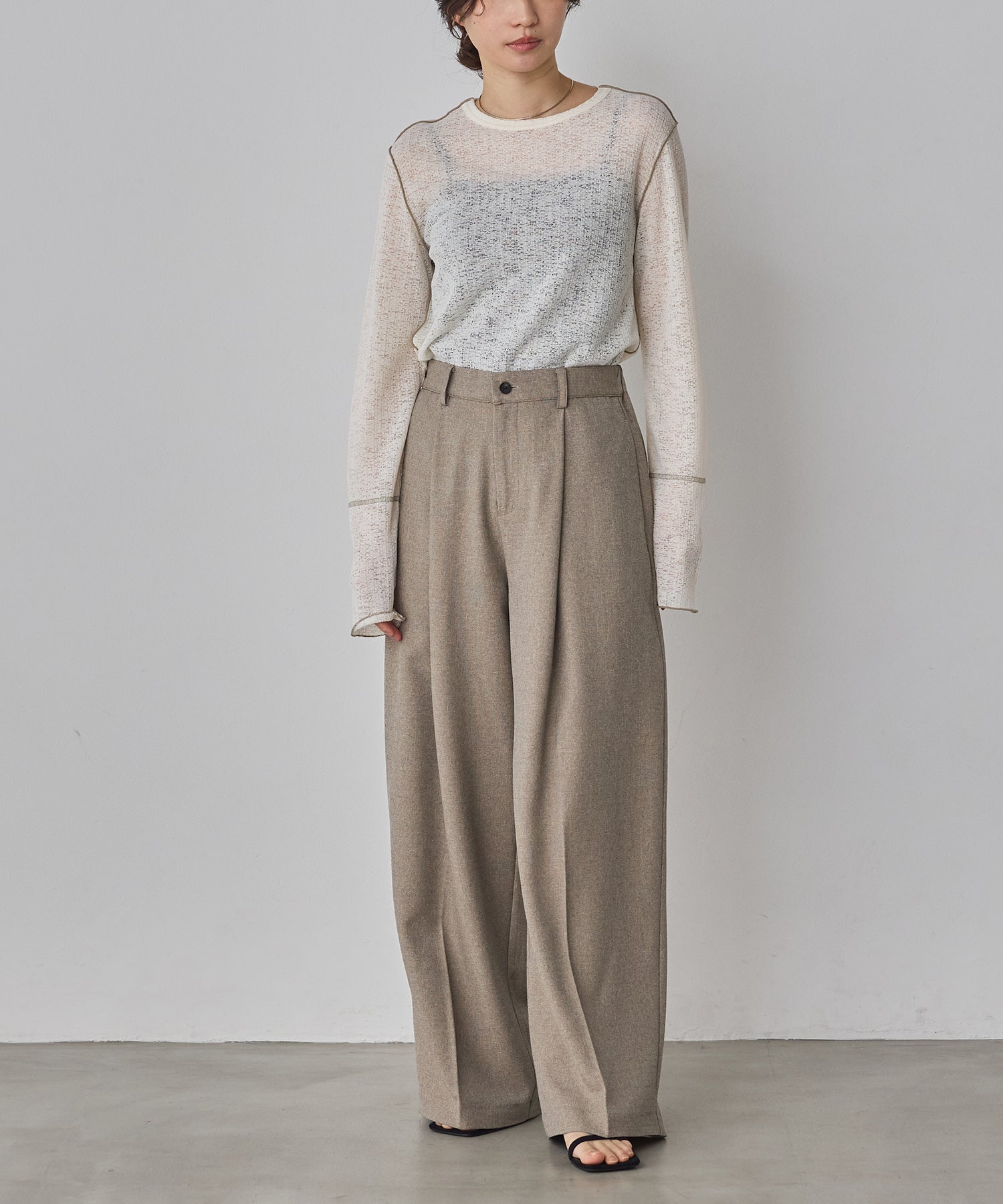 BICOLOR RIB SHEER TOPS