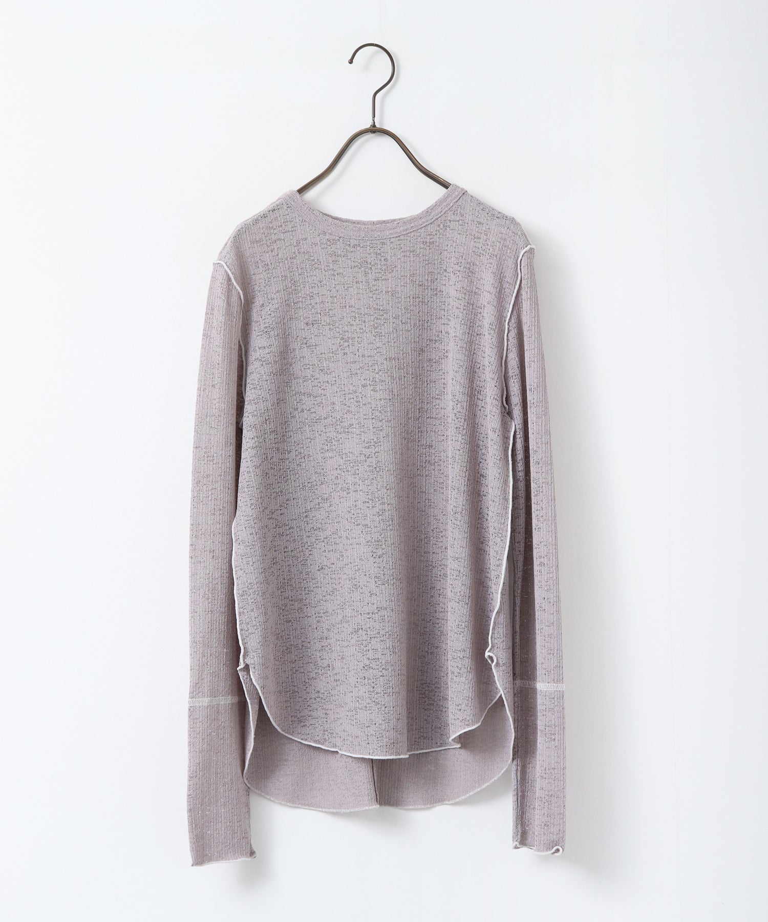 配色メロウ リブシアートップス