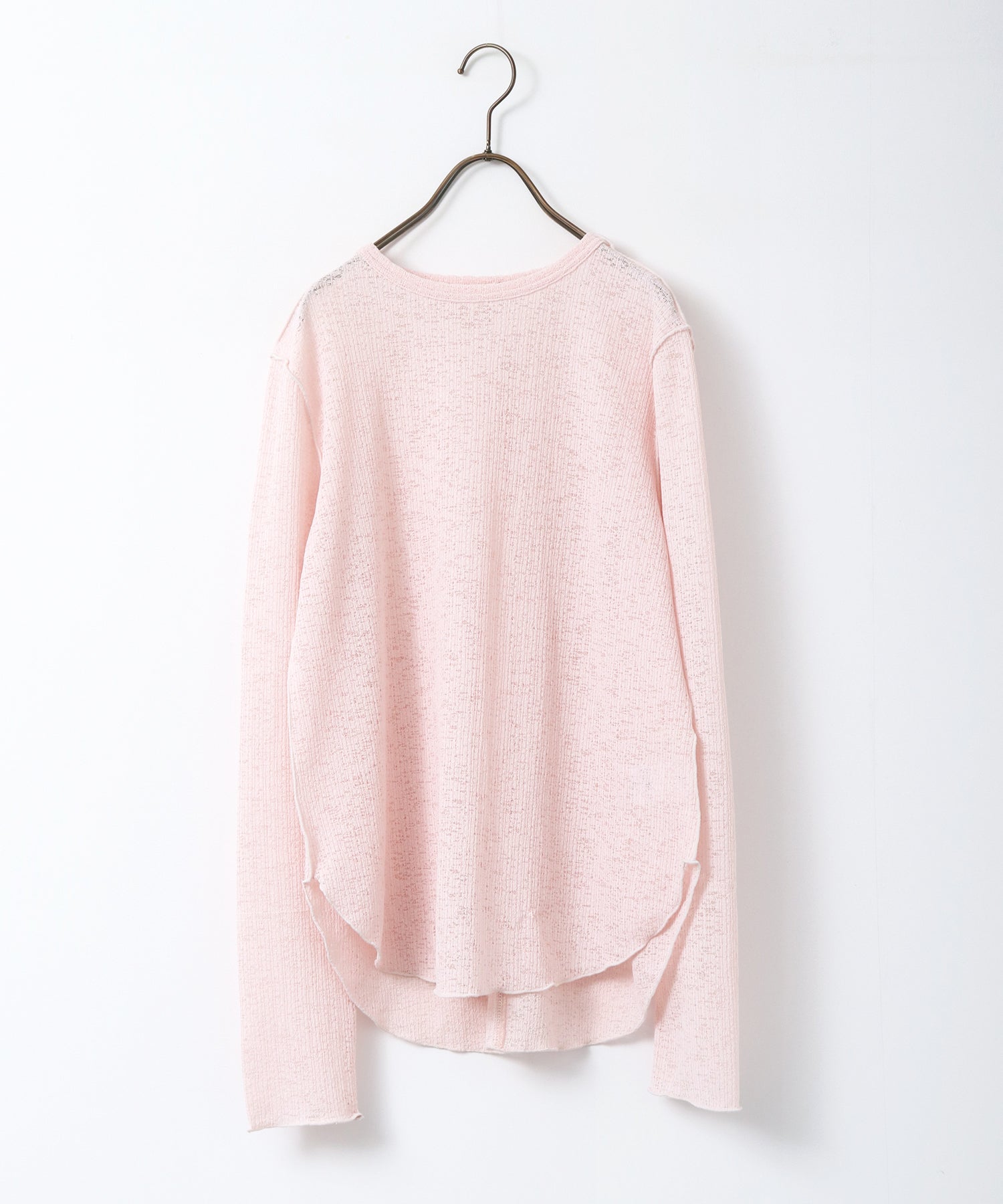 配色メロウ リブシアートップス