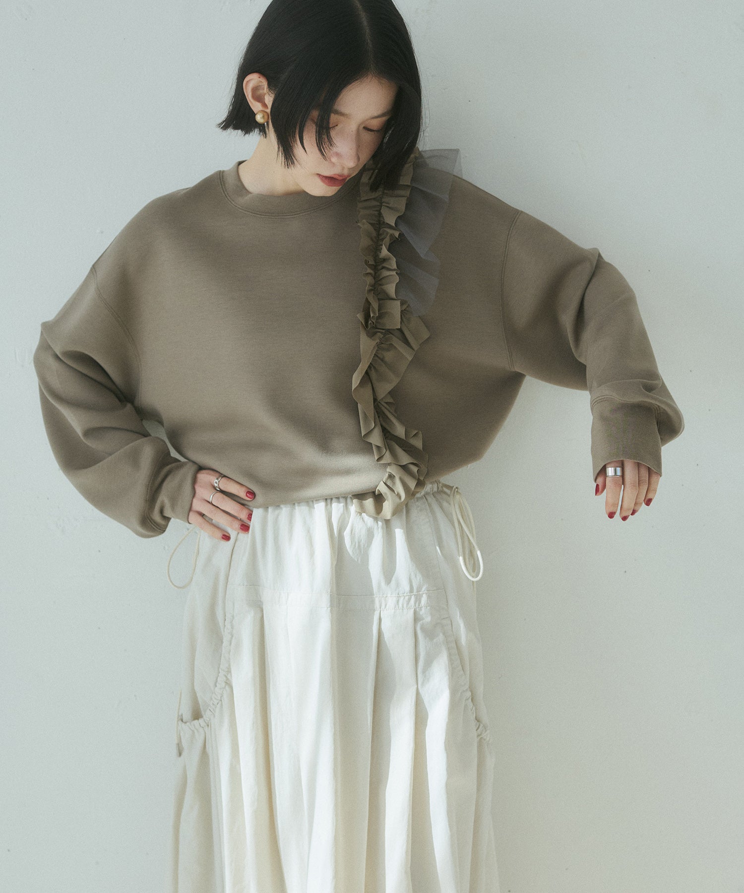 ライトダンボール アシメフリルトップス