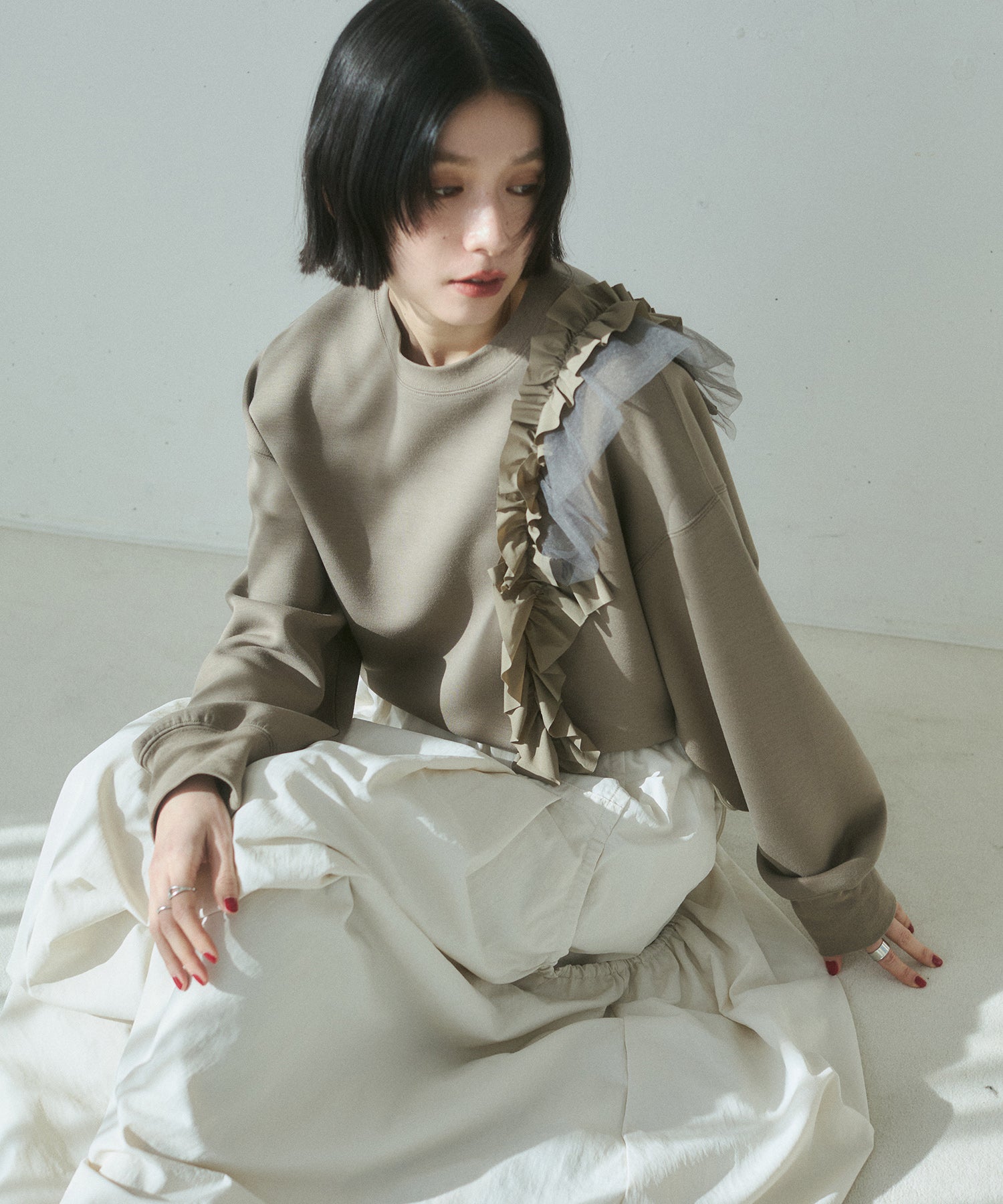 ライトダンボール アシメフリルトップス