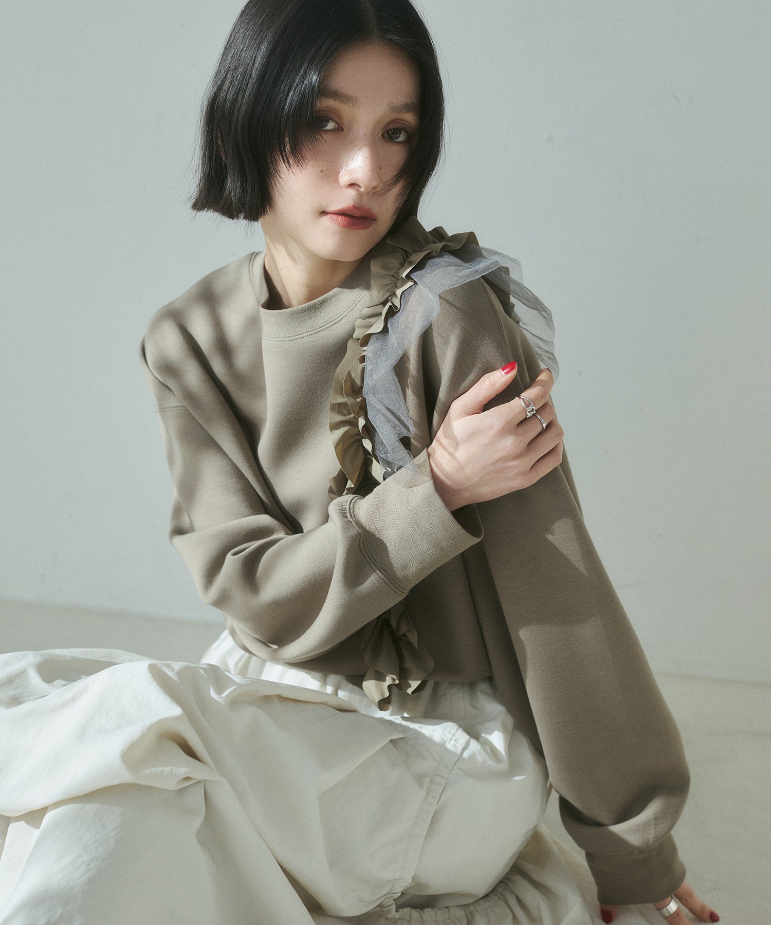 ライトダンボール アシメフリルトップス