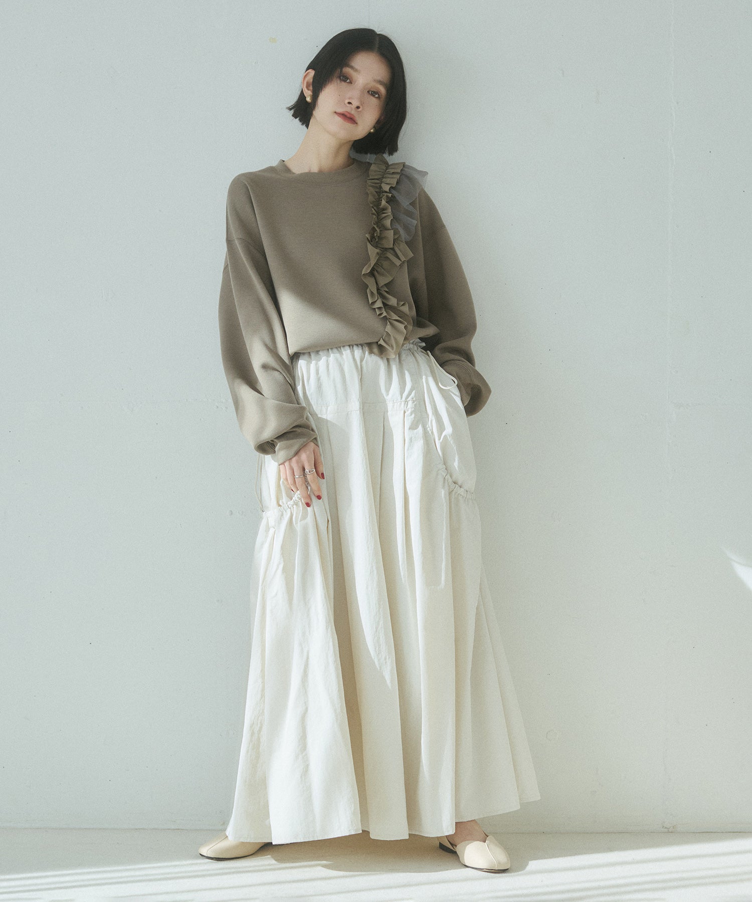 ライトダンボール アシメフリルトップス