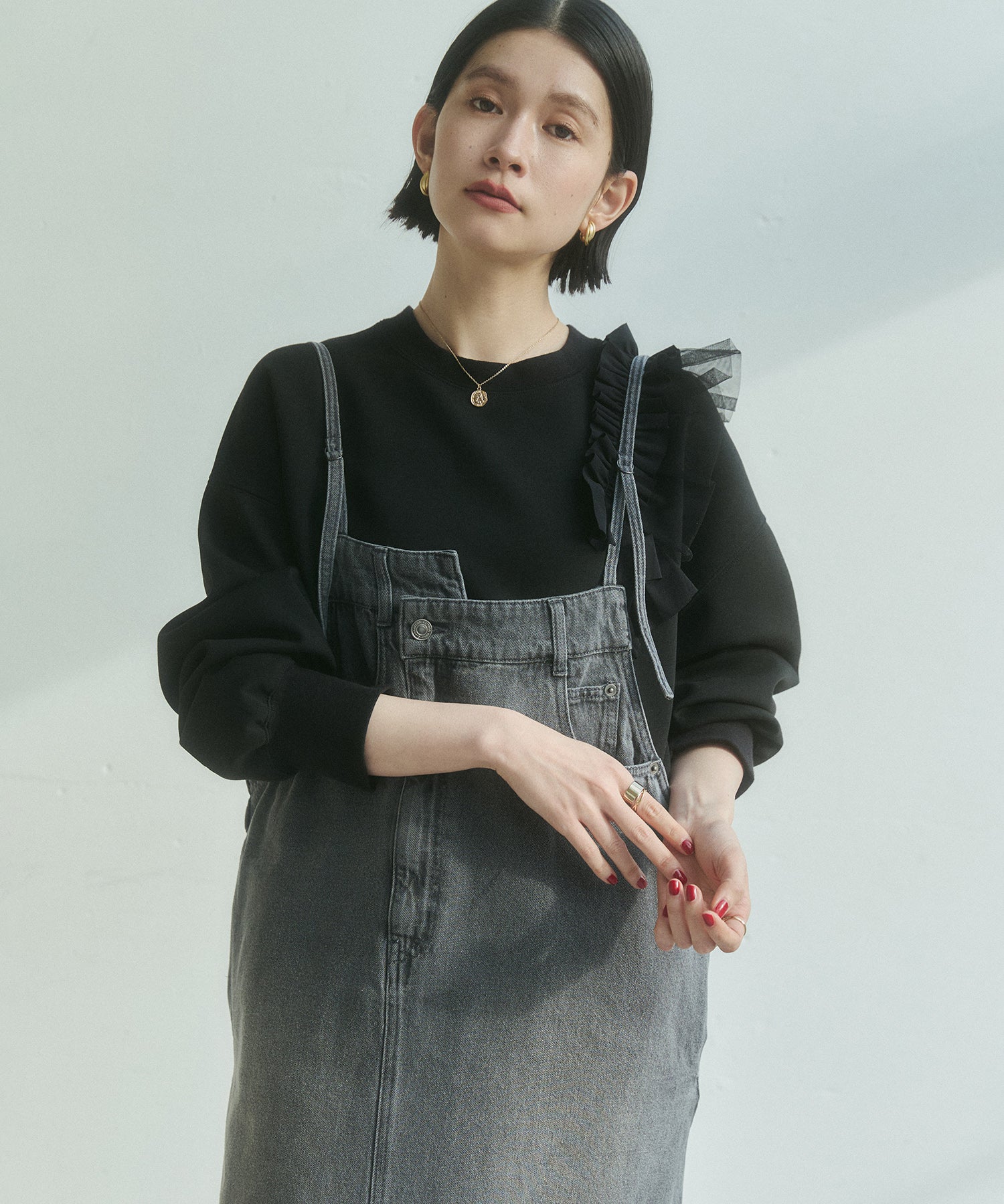 ライトダンボール アシメフリルトップス