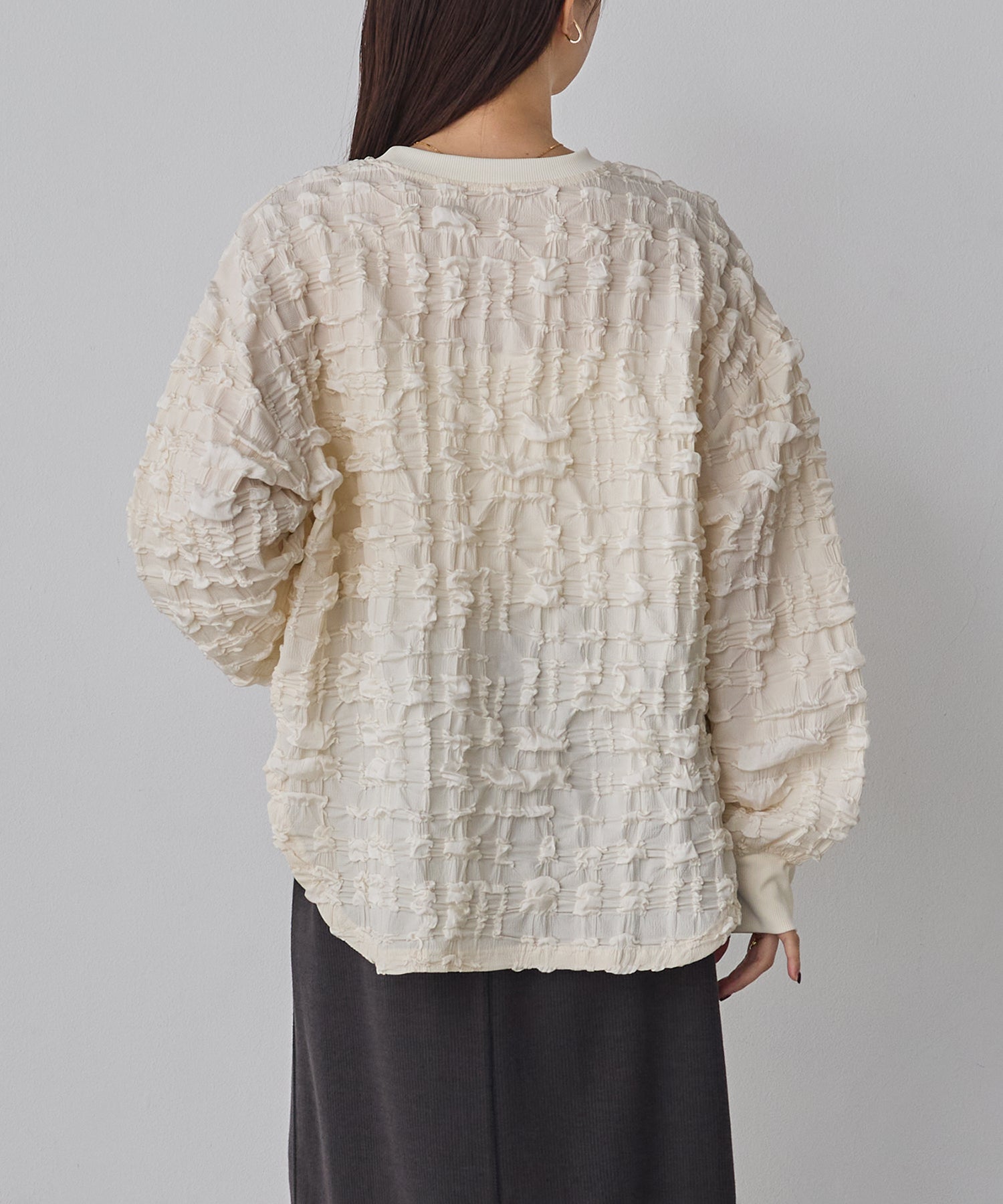 トップス きゅぱち CUT JACQUARD TOPS