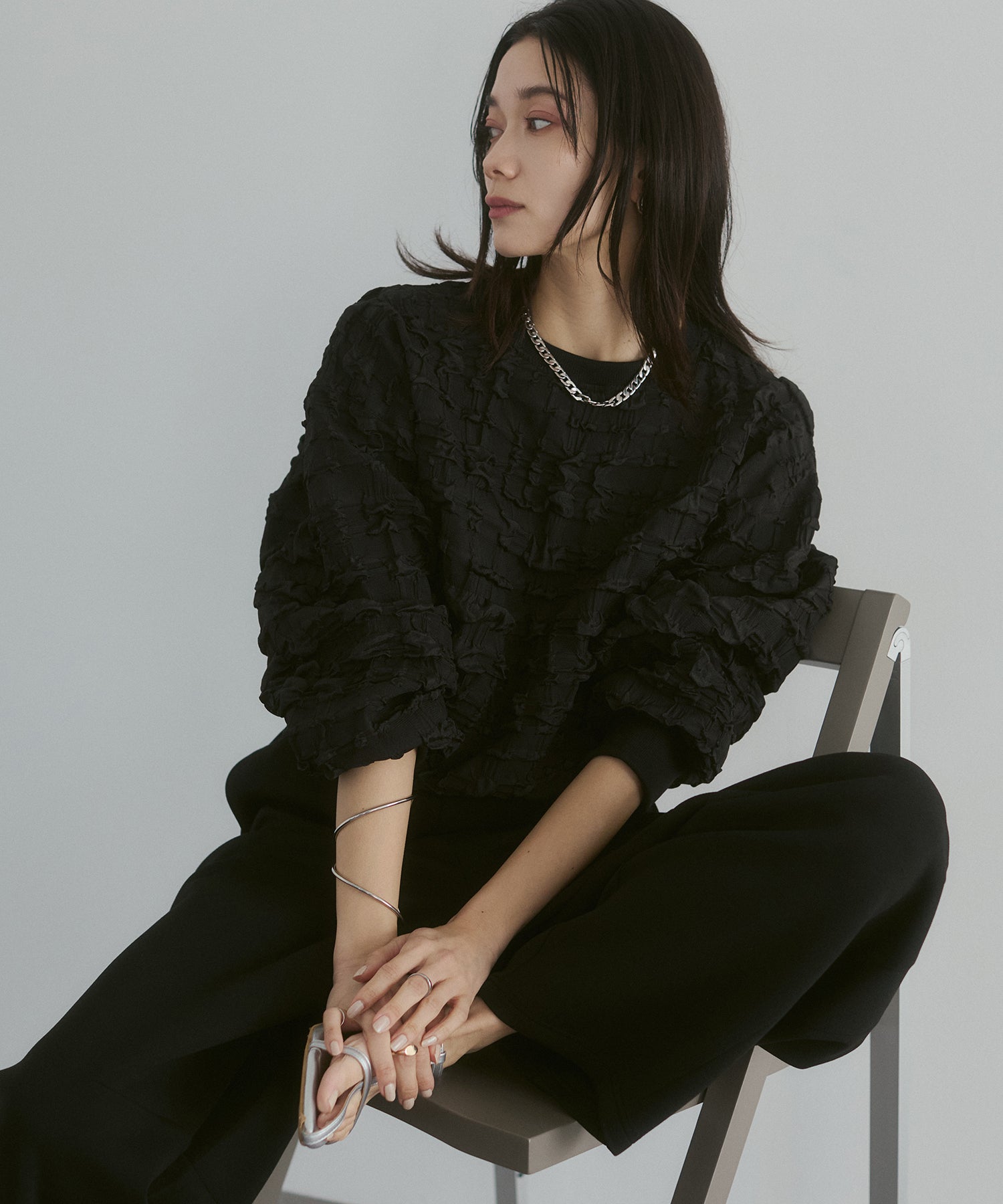 カットジャガード トップス