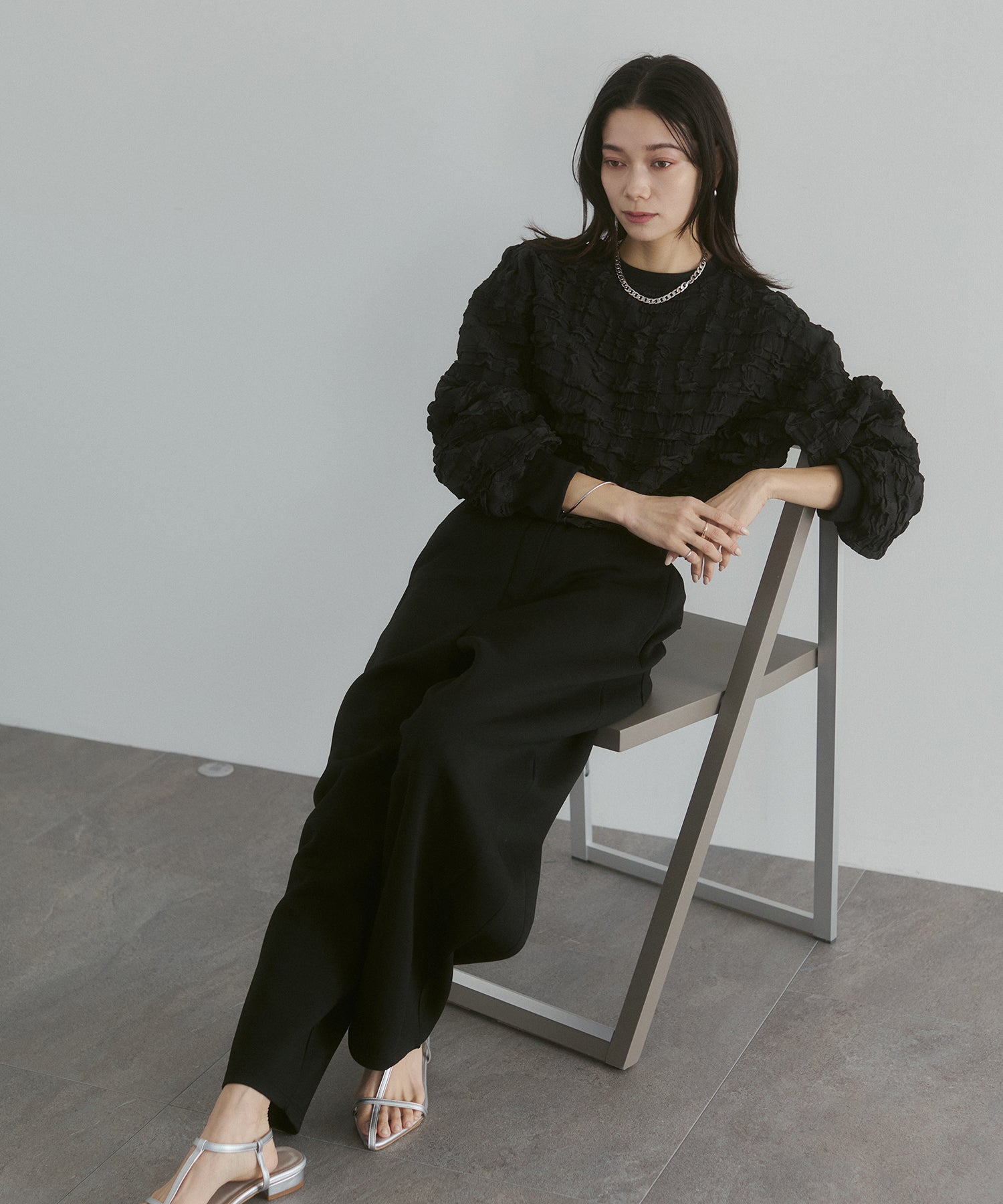 カットジャガード トップス