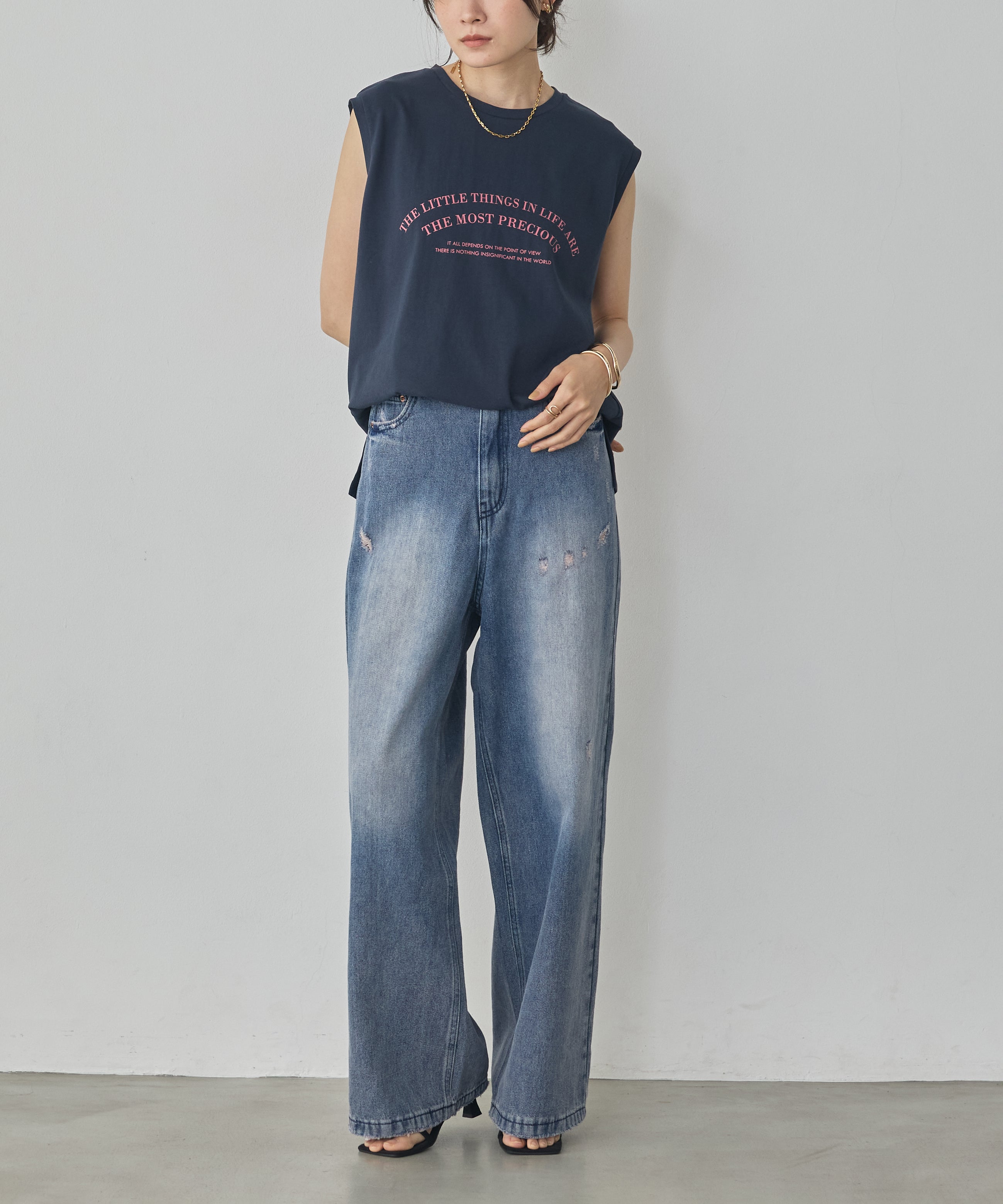 USA COTTON LOGO SLEEVELESS TOP