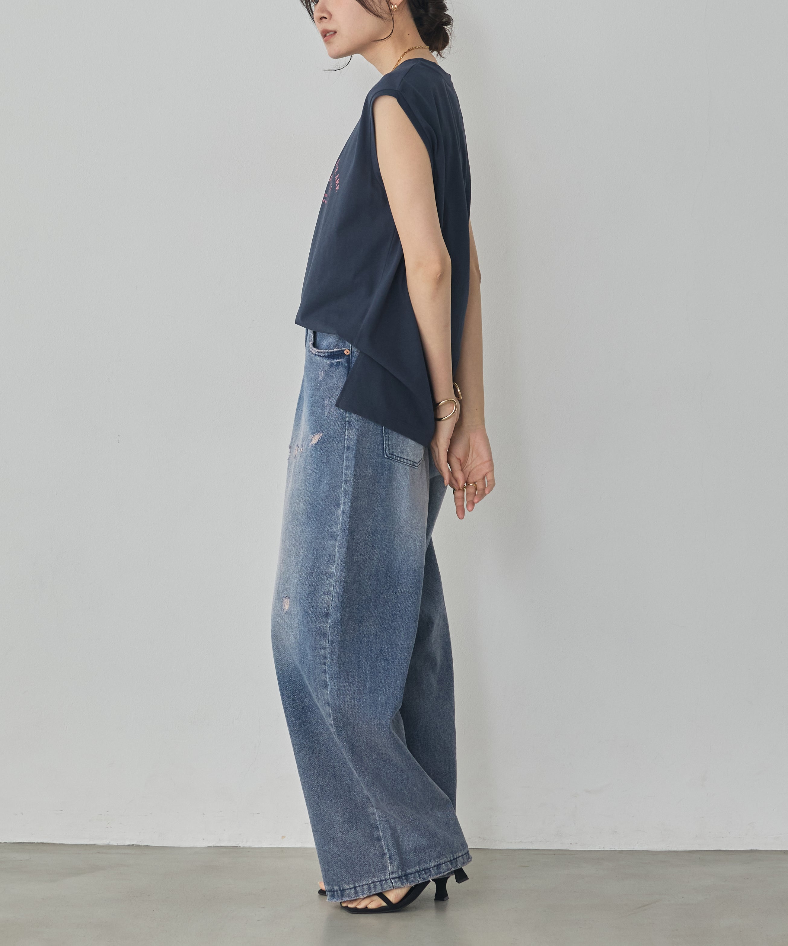 USA COTTON LOGO SLEEVELESS TOP
