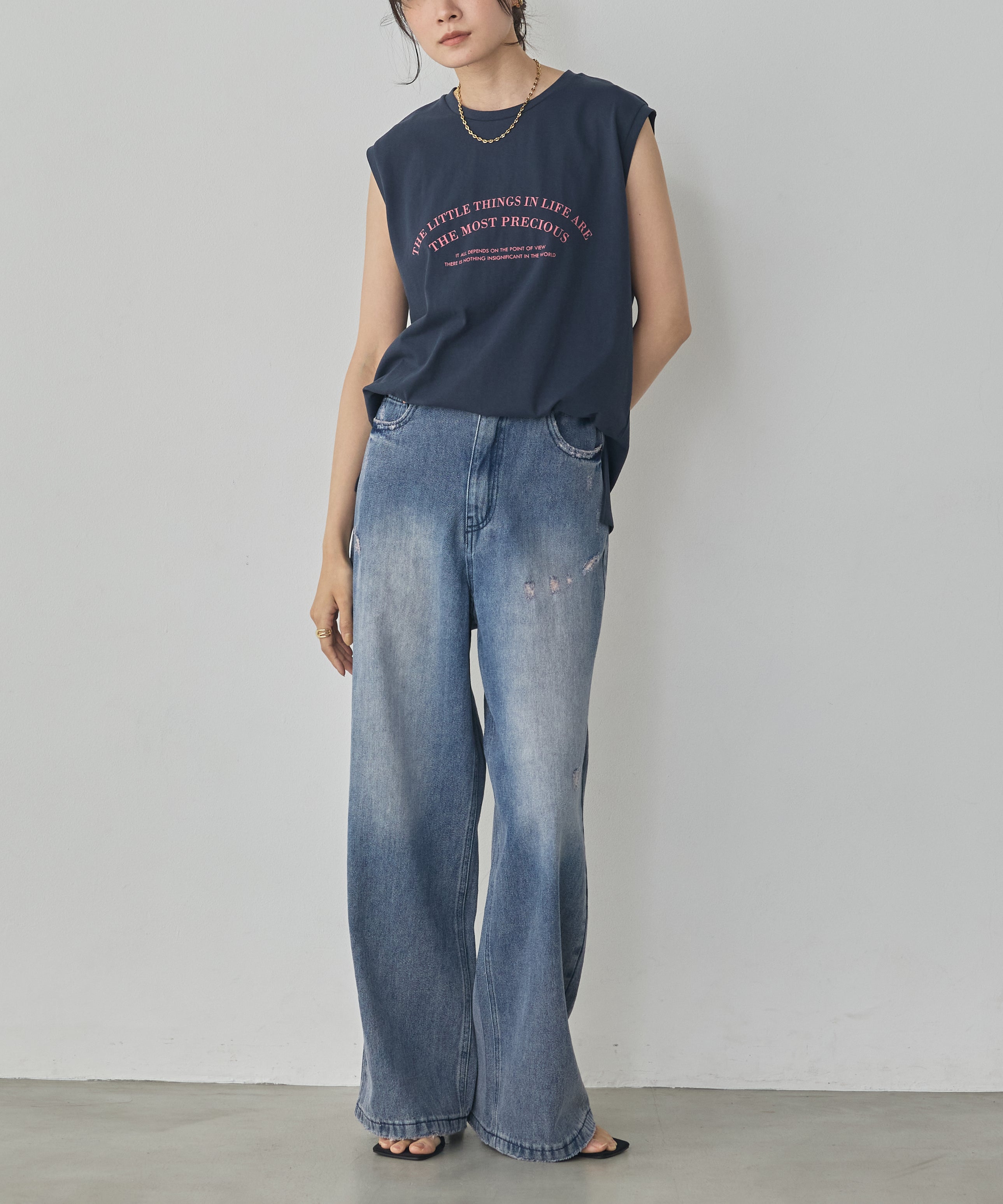 USA COTTON LOGO SLEEVELESS TOP