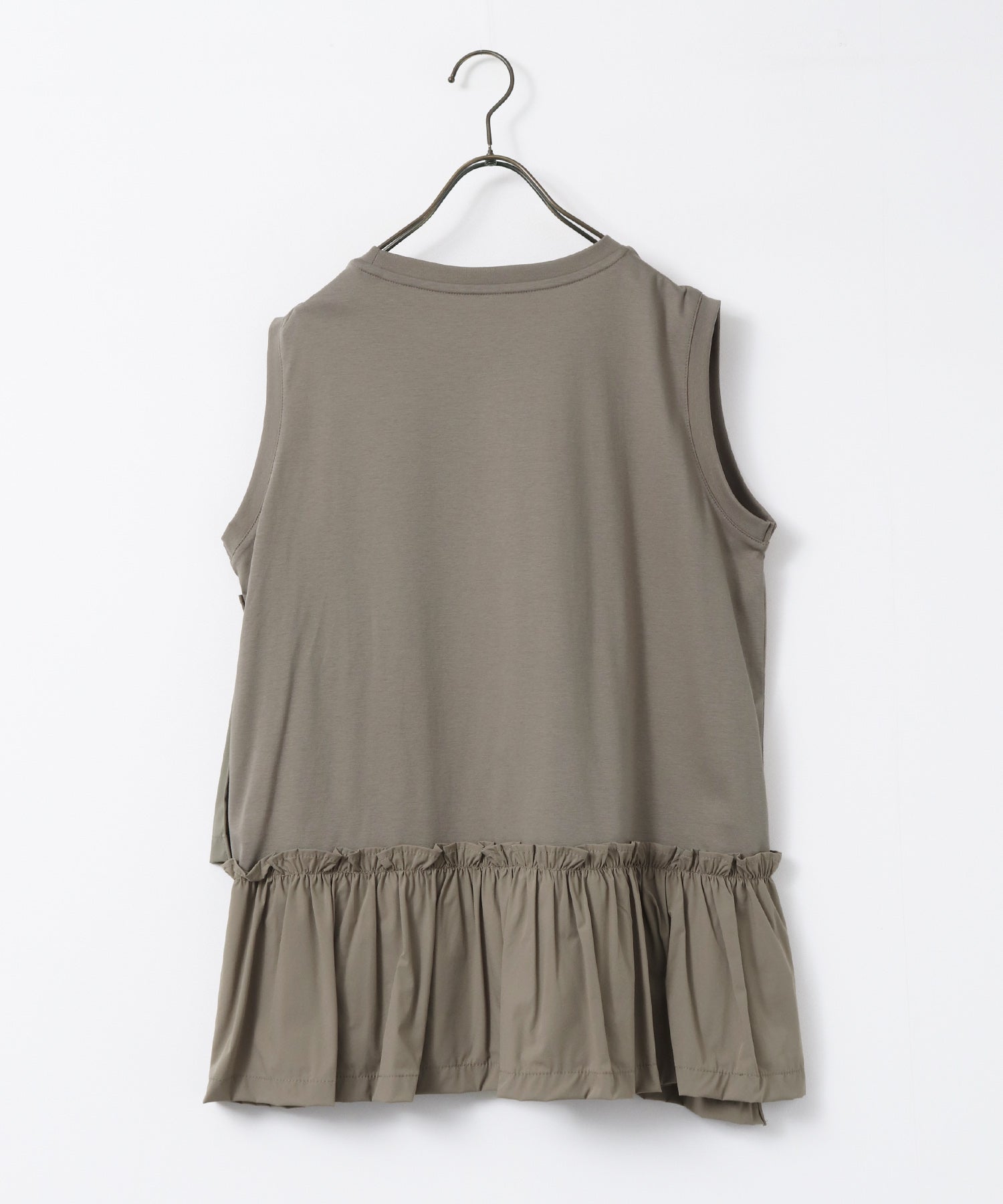 COMPACT SMOOTH ASYMMETRICAL RUFFLE TOP