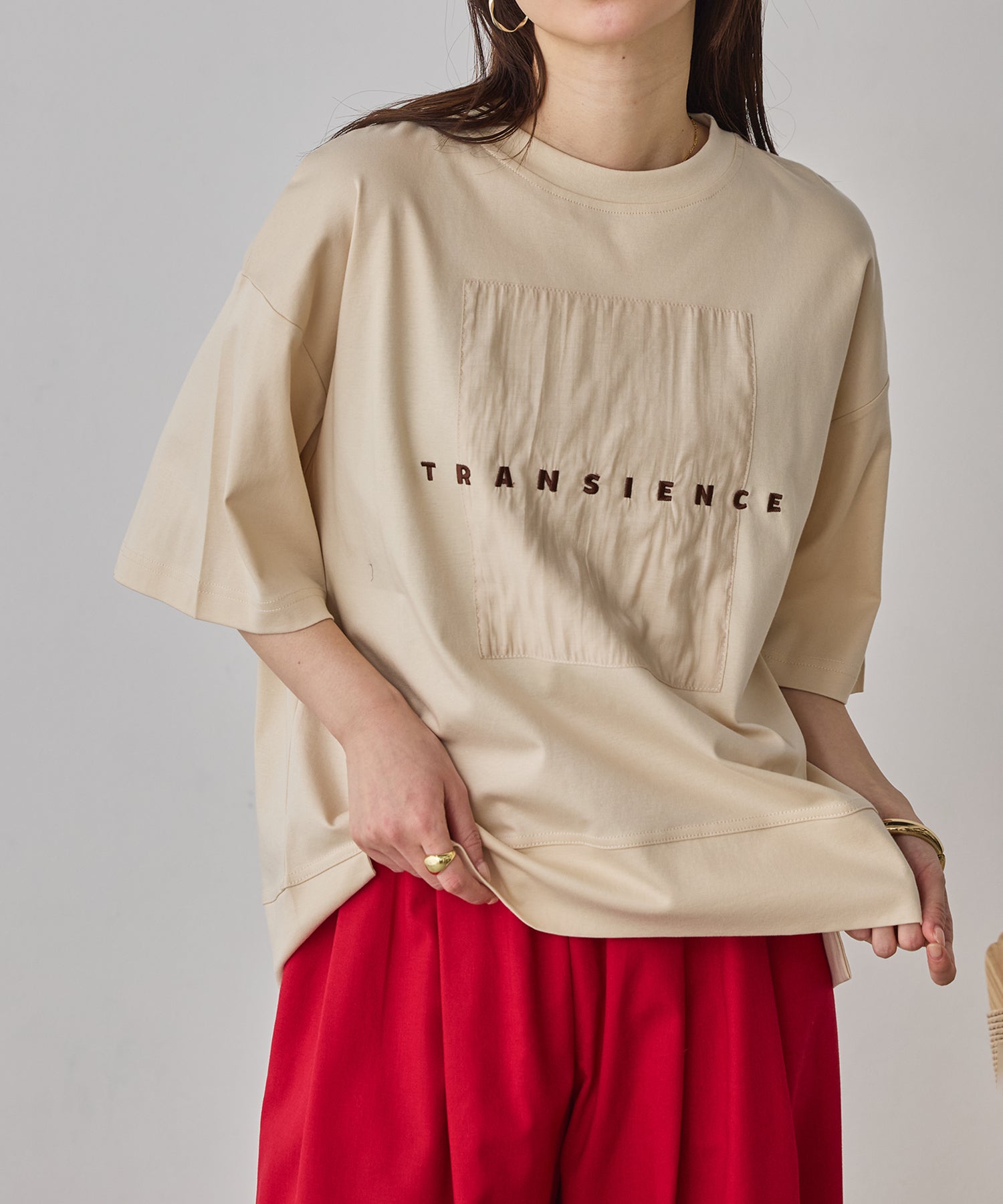 COMPACT SMOOTH EMBROIDERED LOGO T-SHIRT