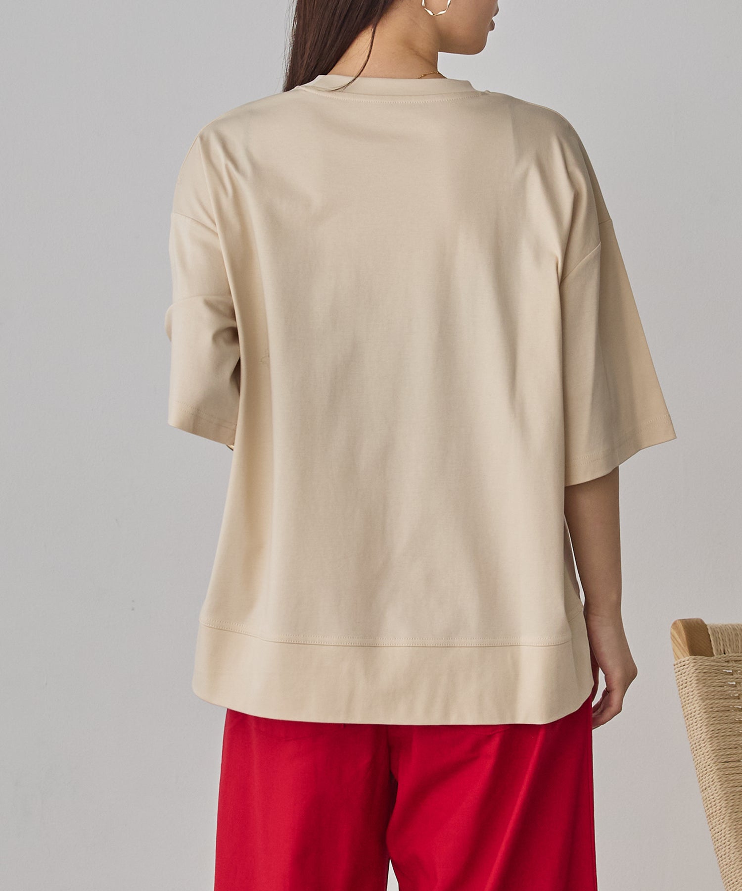 COMPACT SMOOTH EMBROIDERED LOGO T-SHIRT