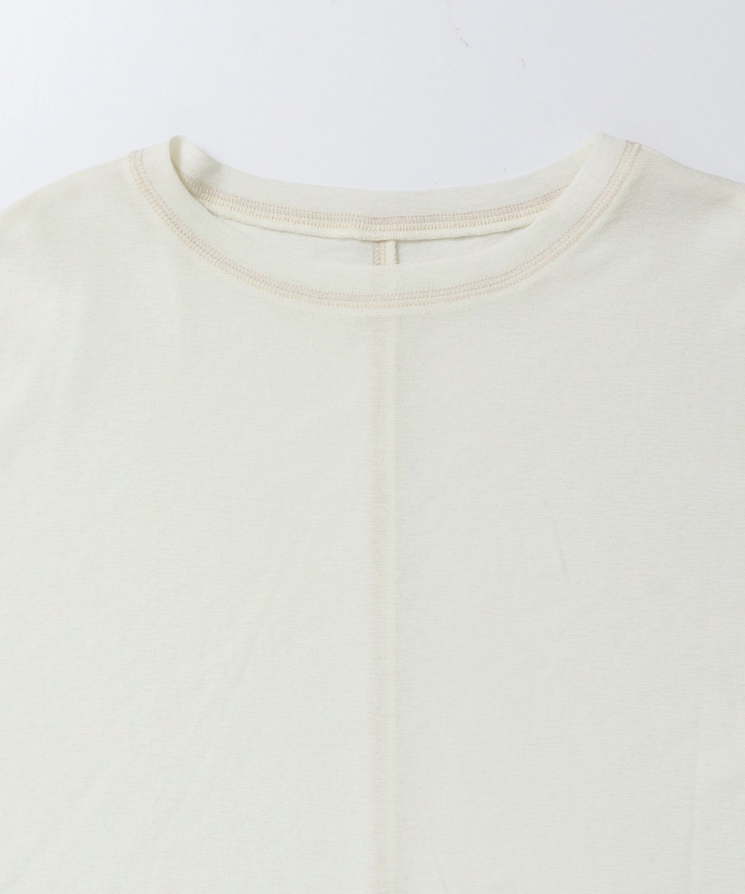 SHEER WAFFLE T-SHIRT WITH SUBTLE COLOR-BLOCKED STITCHING