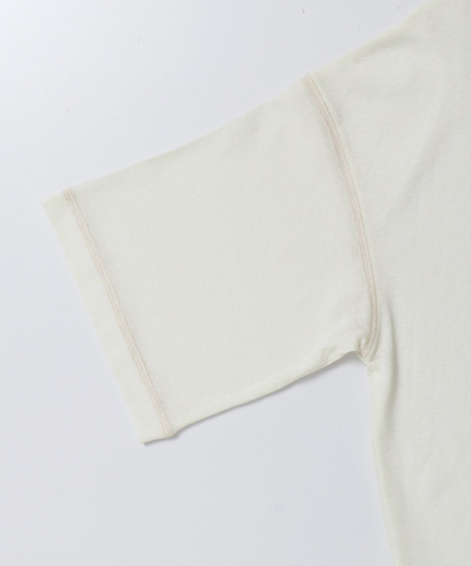 SHEER WAFFLE T-SHIRT WITH SUBTLE COLOR-BLOCKED STITCHING