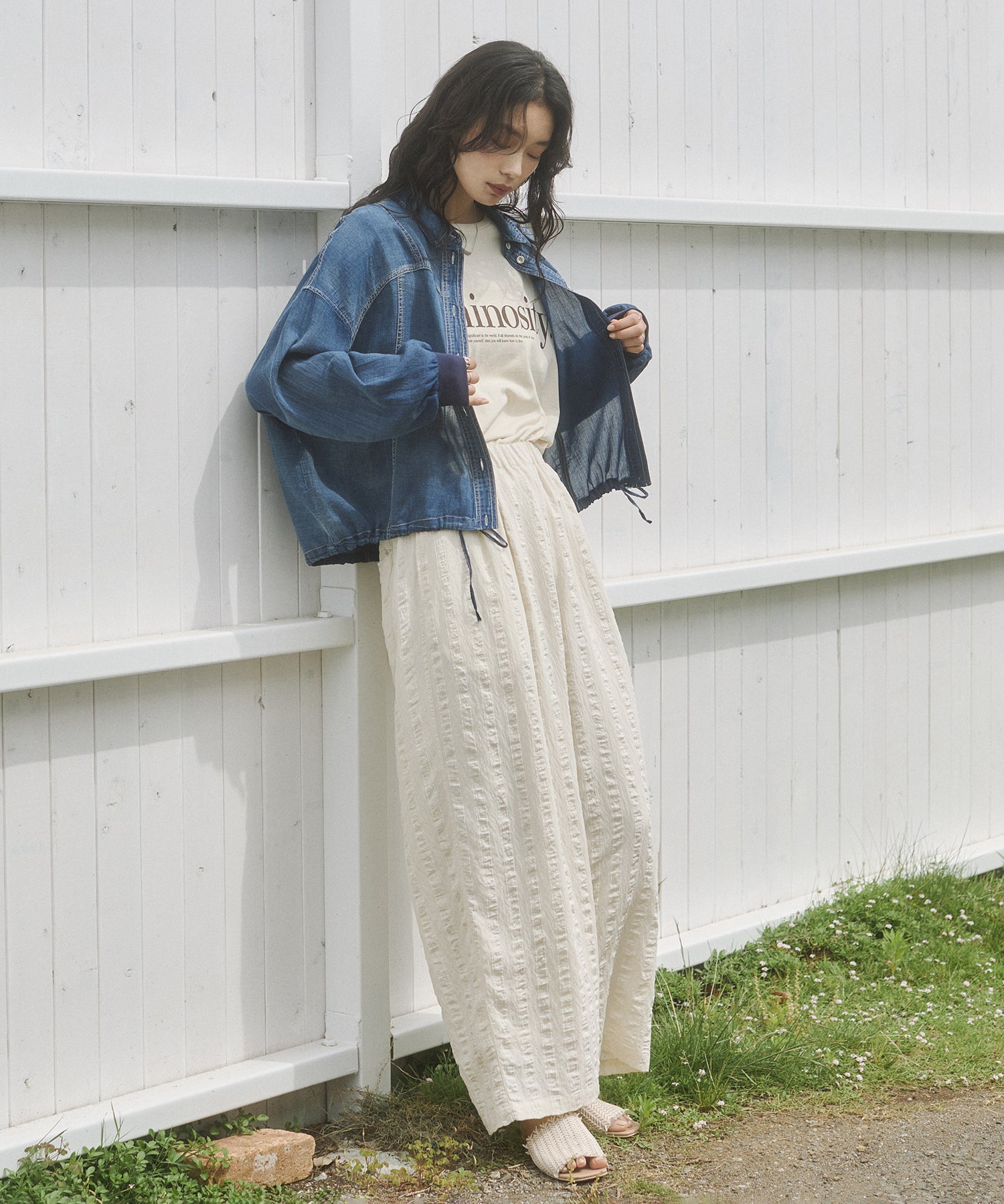 YARN-DYED PIGMENT LOGO T-SHIRT