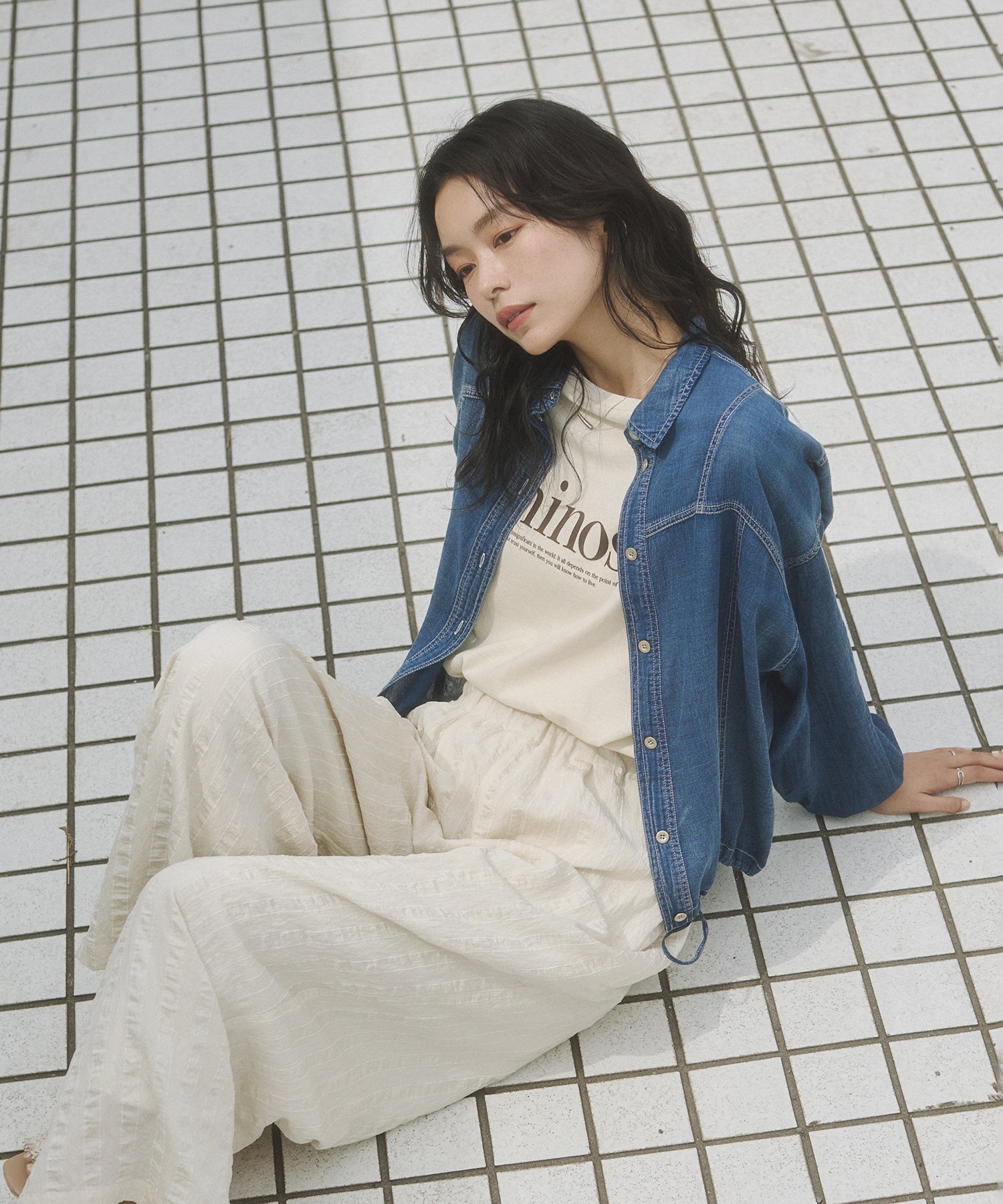 YARN-DYED PIGMENT LOGO T-SHIRT