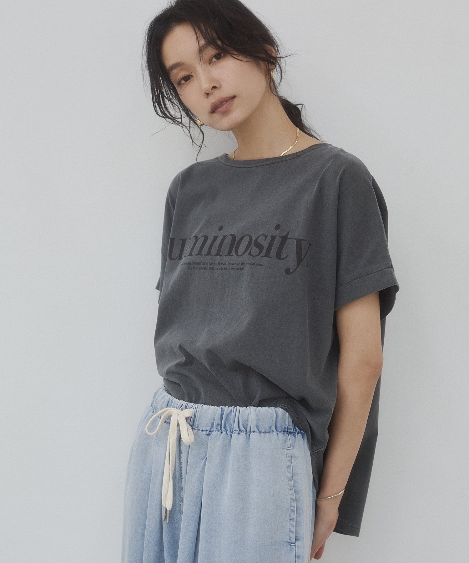 YARN-DYED PIGMENT LOGO T-SHIRT