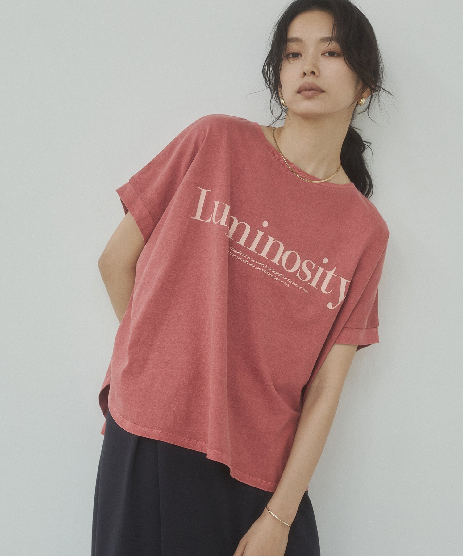 YARN-DYED PIGMENT LOGO T-SHIRT