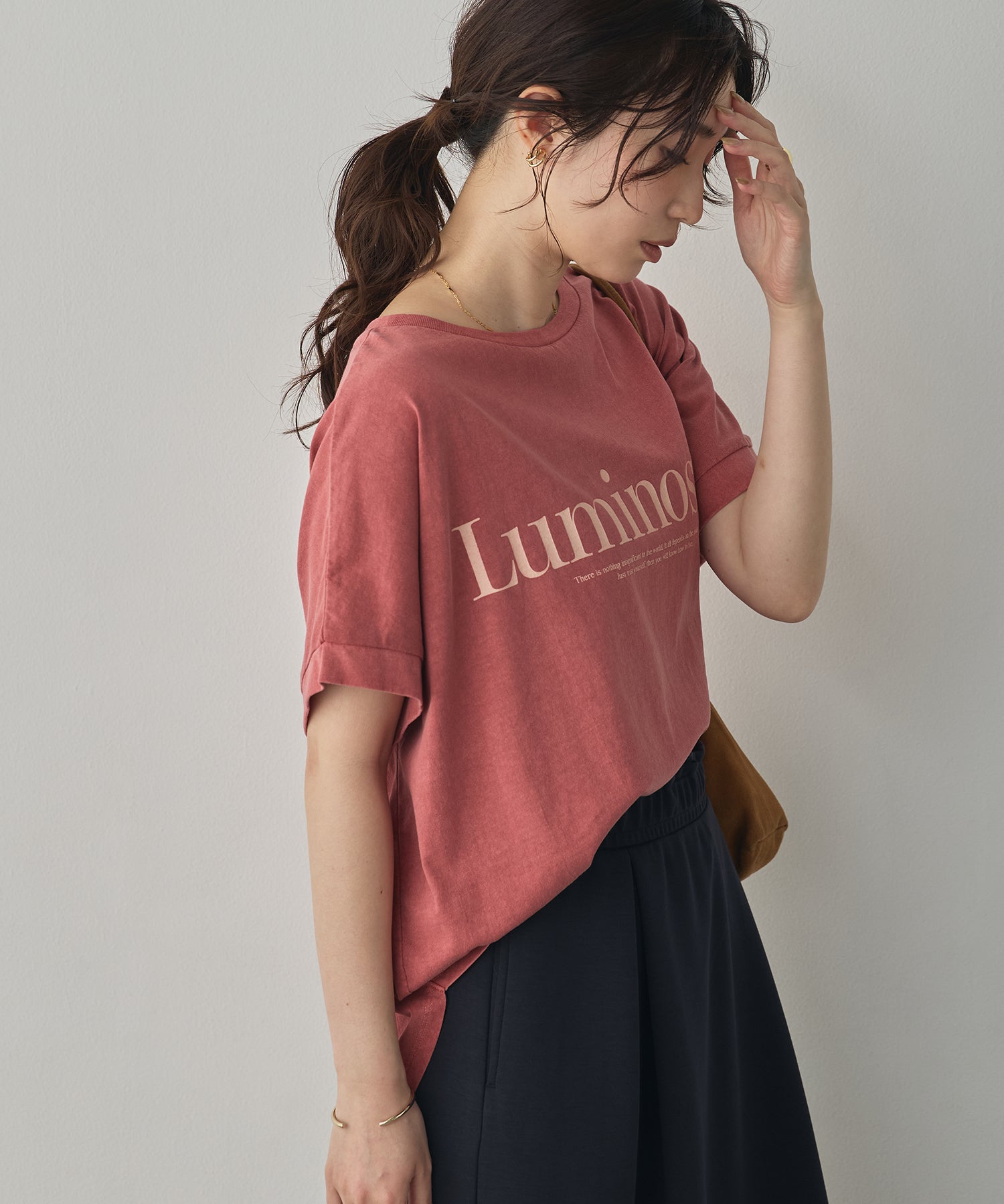 YARN-DYED PIGMENT LOGO T-SHIRT