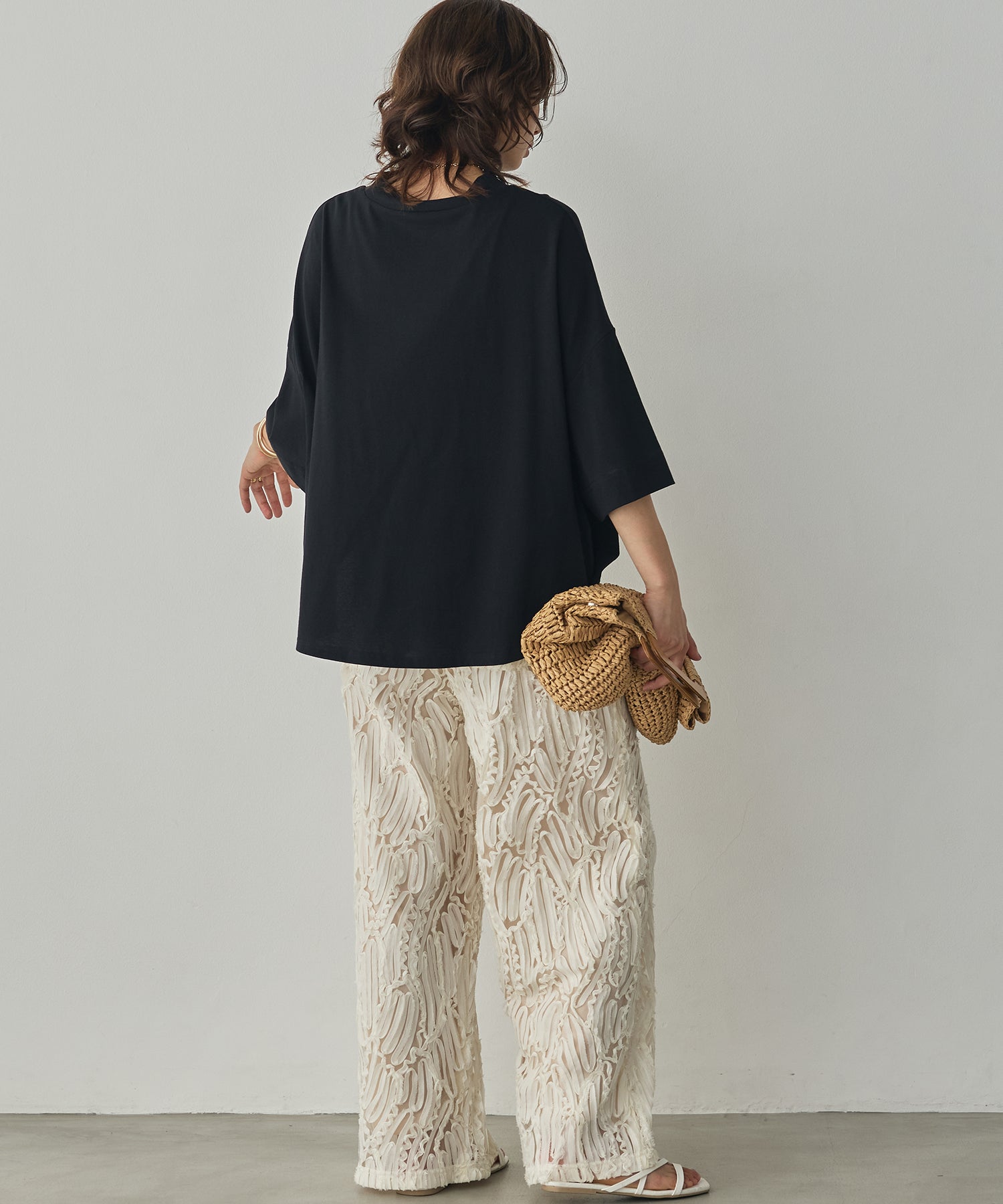USA COTTON DESIGN-TUCK T-SHIRT