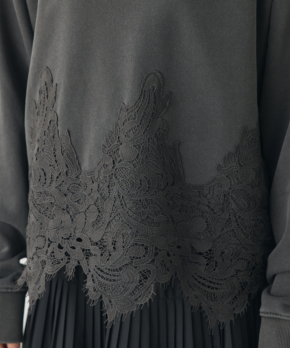 FLEECE-LINED LACE-DOCKED TOPS