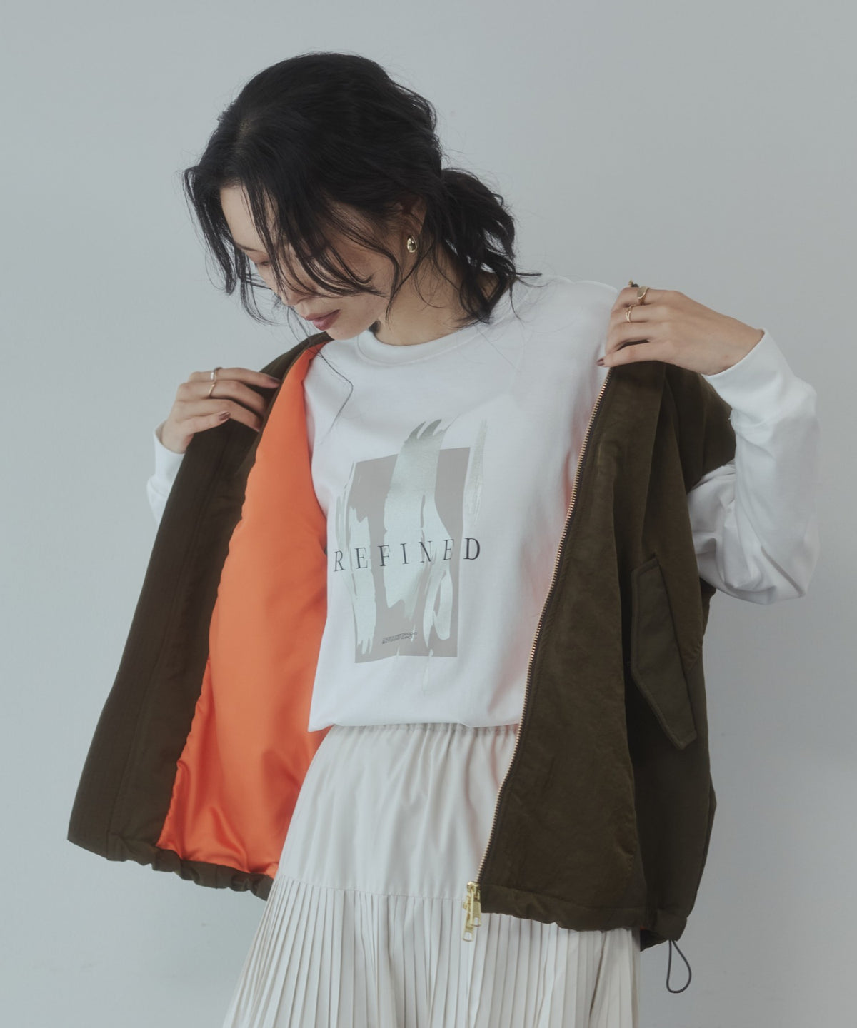 FOIL-PRINTED LONG-SLEEVE T-SHIRT