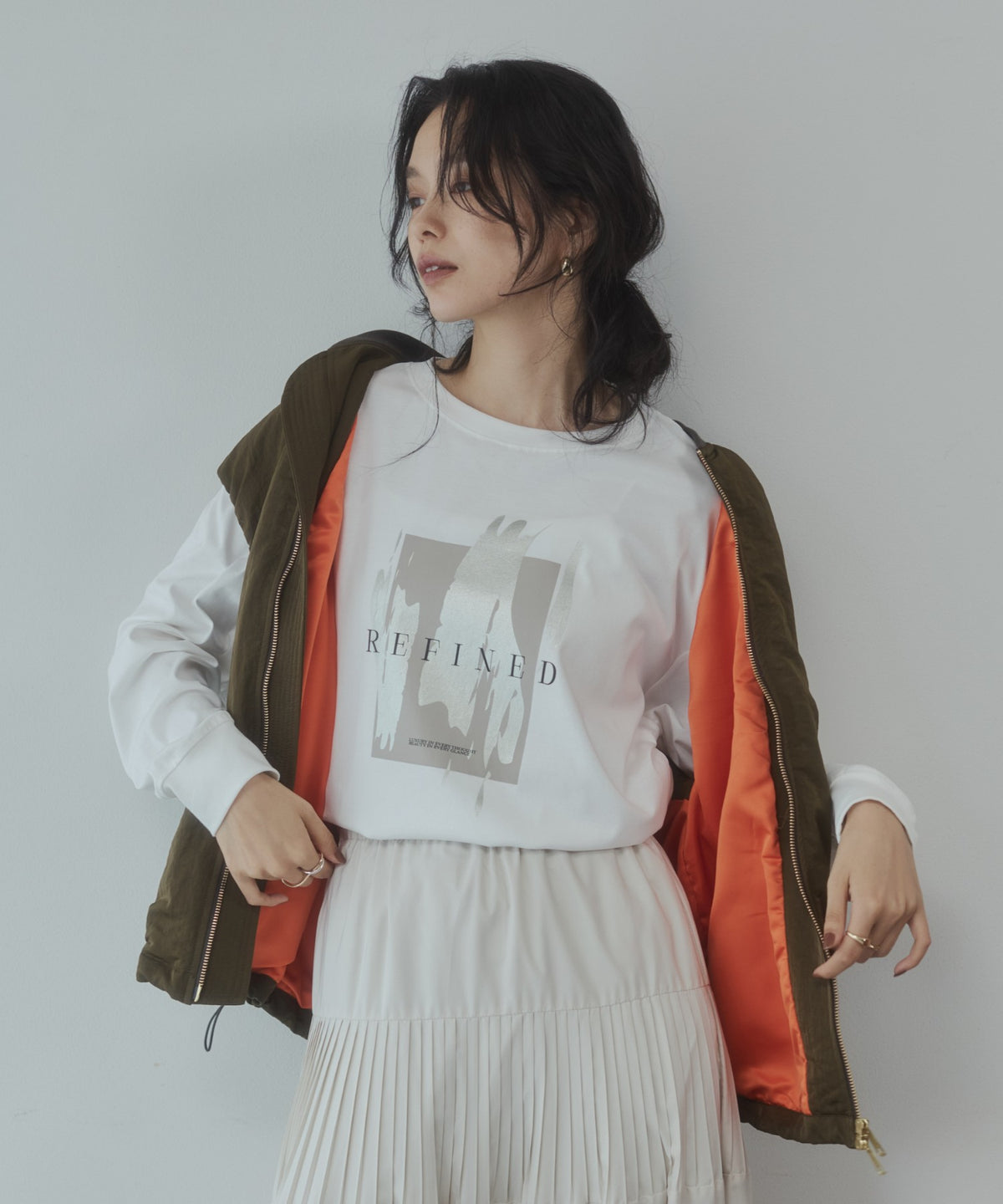 FOIL-PRINTED LONG-SLEEVE T-SHIRT