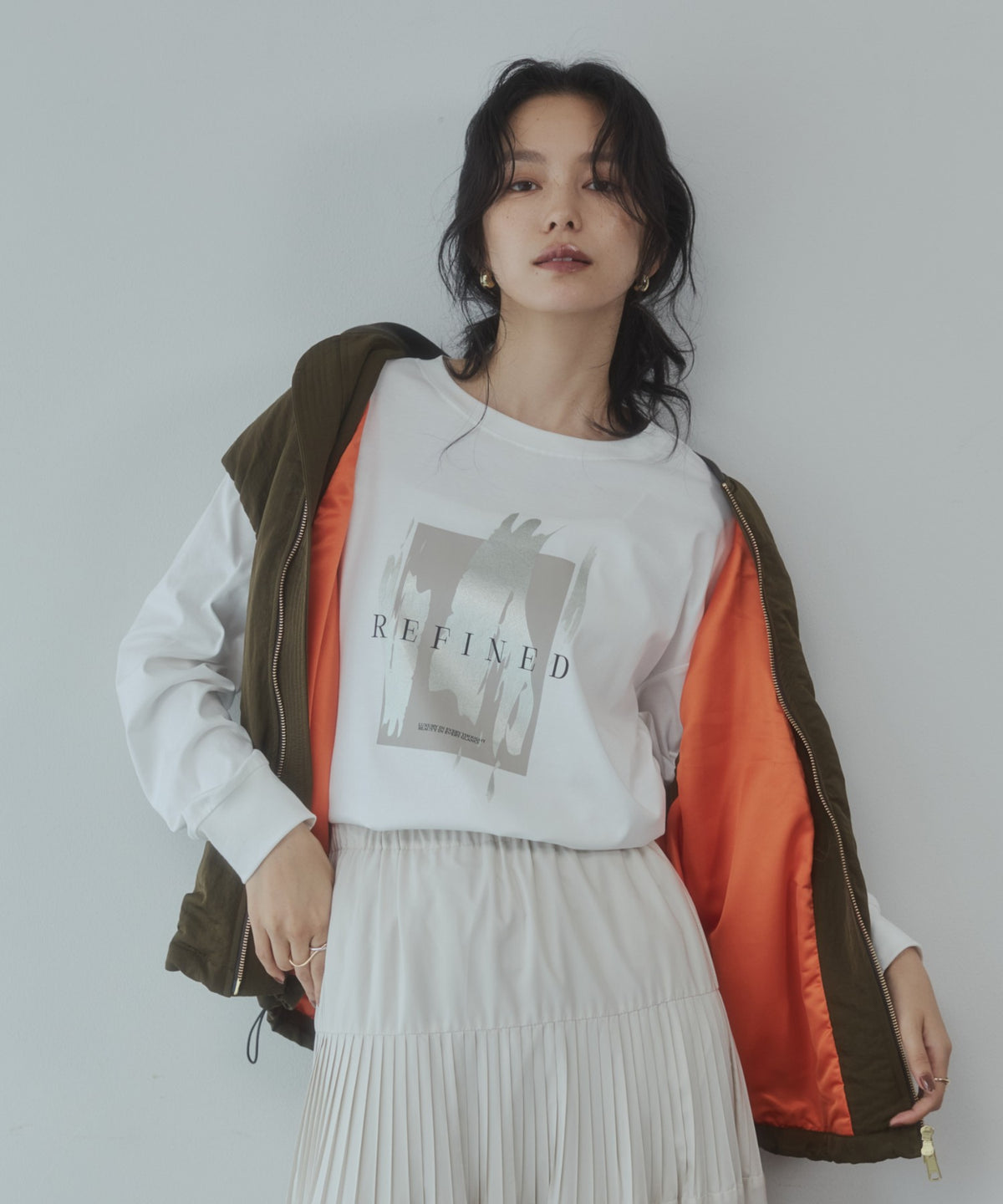 FOIL-PRINTED LONG-SLEEVE T-SHIRT