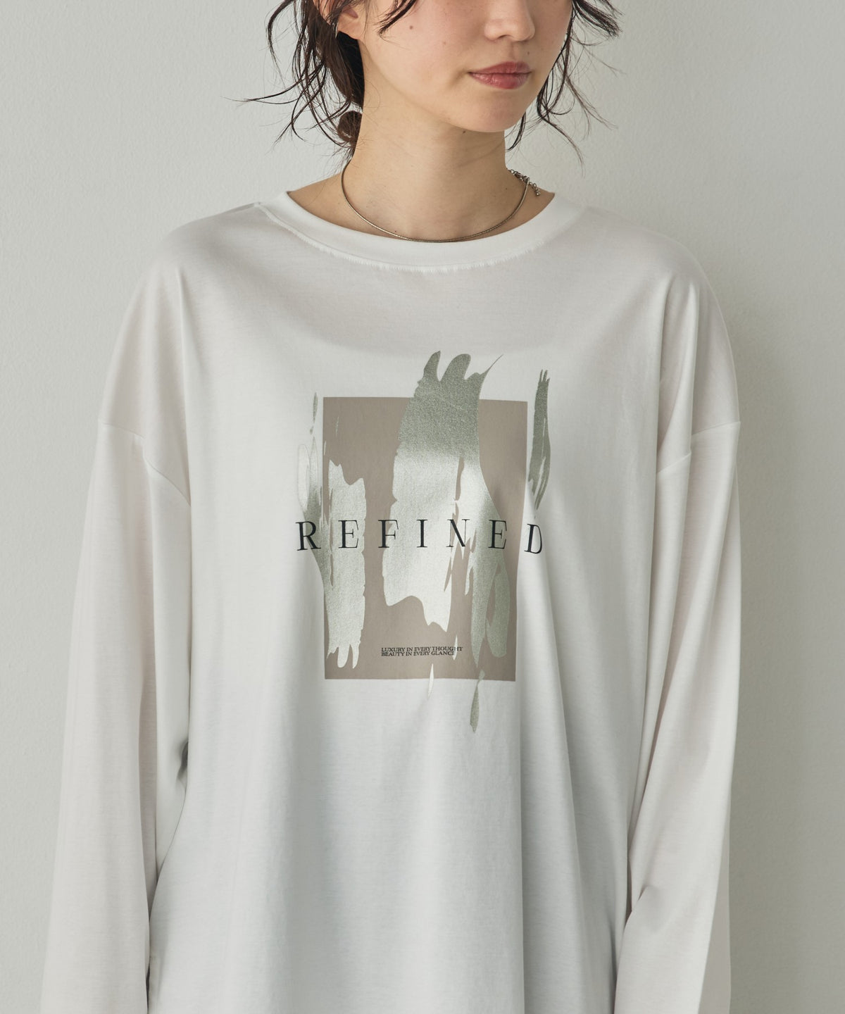 FOIL-PRINTED LONG-SLEEVE T-SHIRT