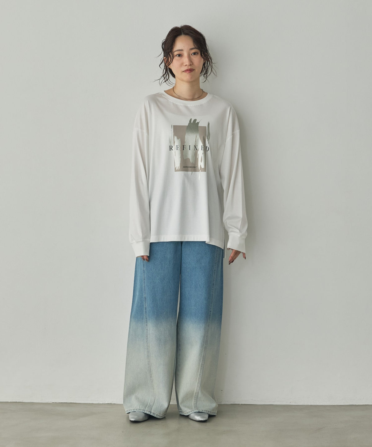 FOIL-PRINTED LONG-SLEEVE T-SHIRT