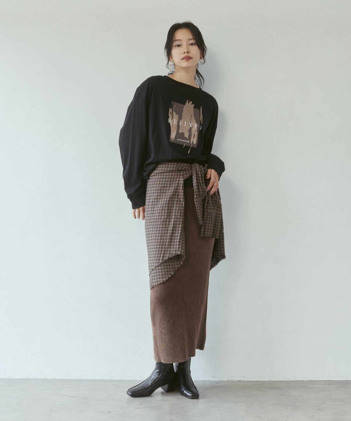 FOIL-PRINTED LONG-SLEEVE T-SHIRT