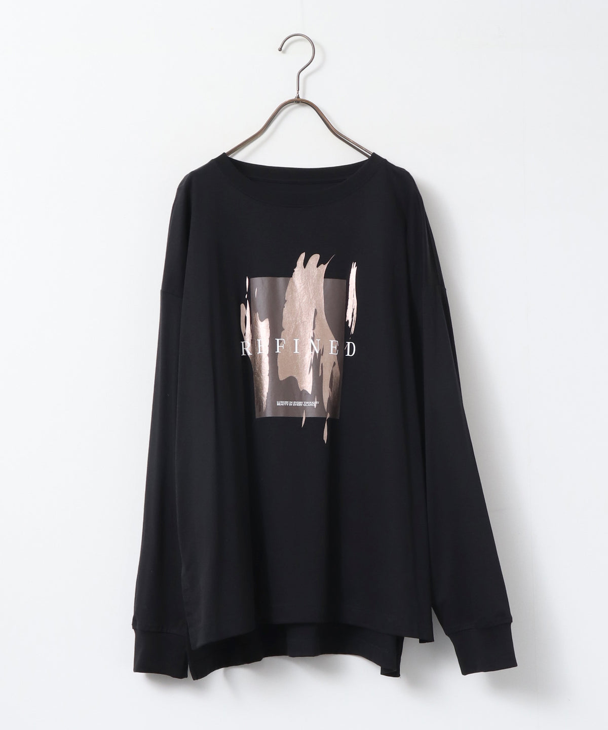 FOIL-PRINTED LONG-SLEEVE T-SHIRT