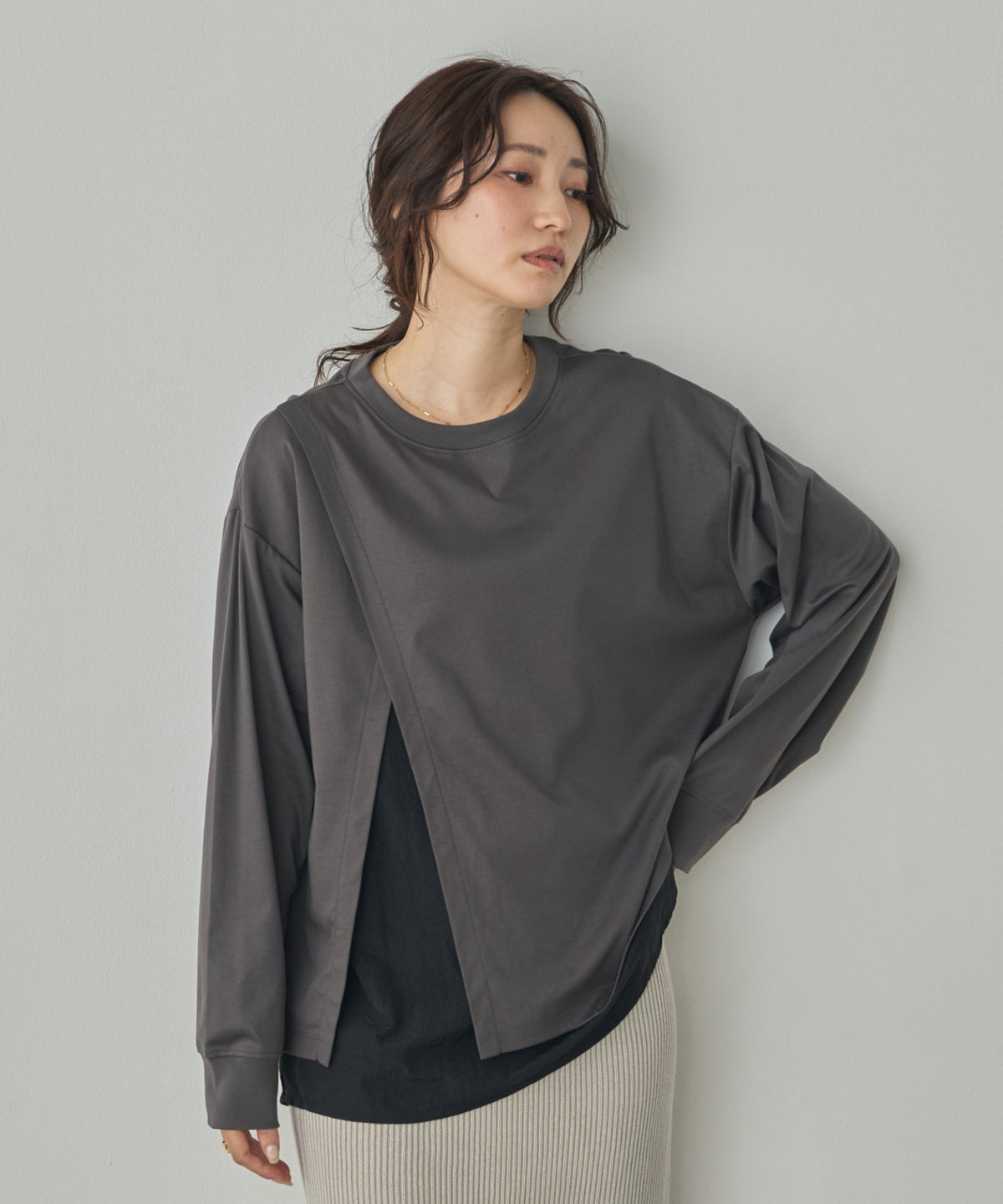 BONDED TRENCH COATSHIRT-STYLE LAYERED TOPS
