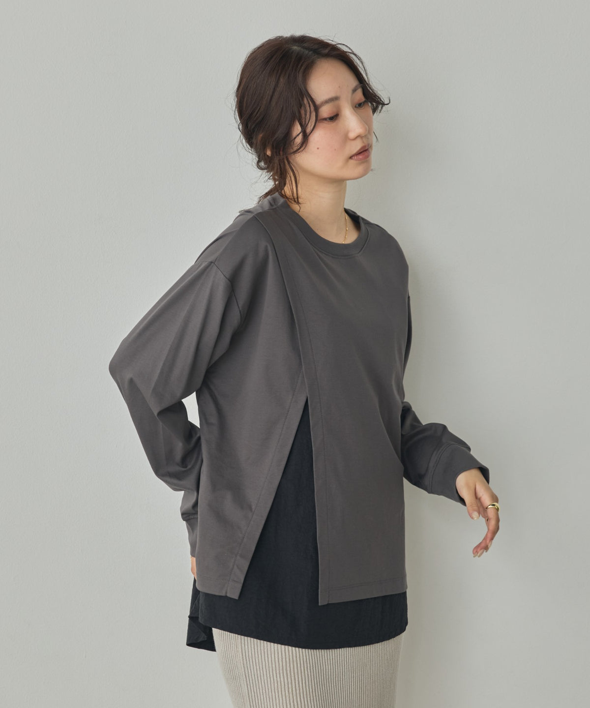 BONDED TRENCH COATSHIRT-STYLE LAYERED TOPS