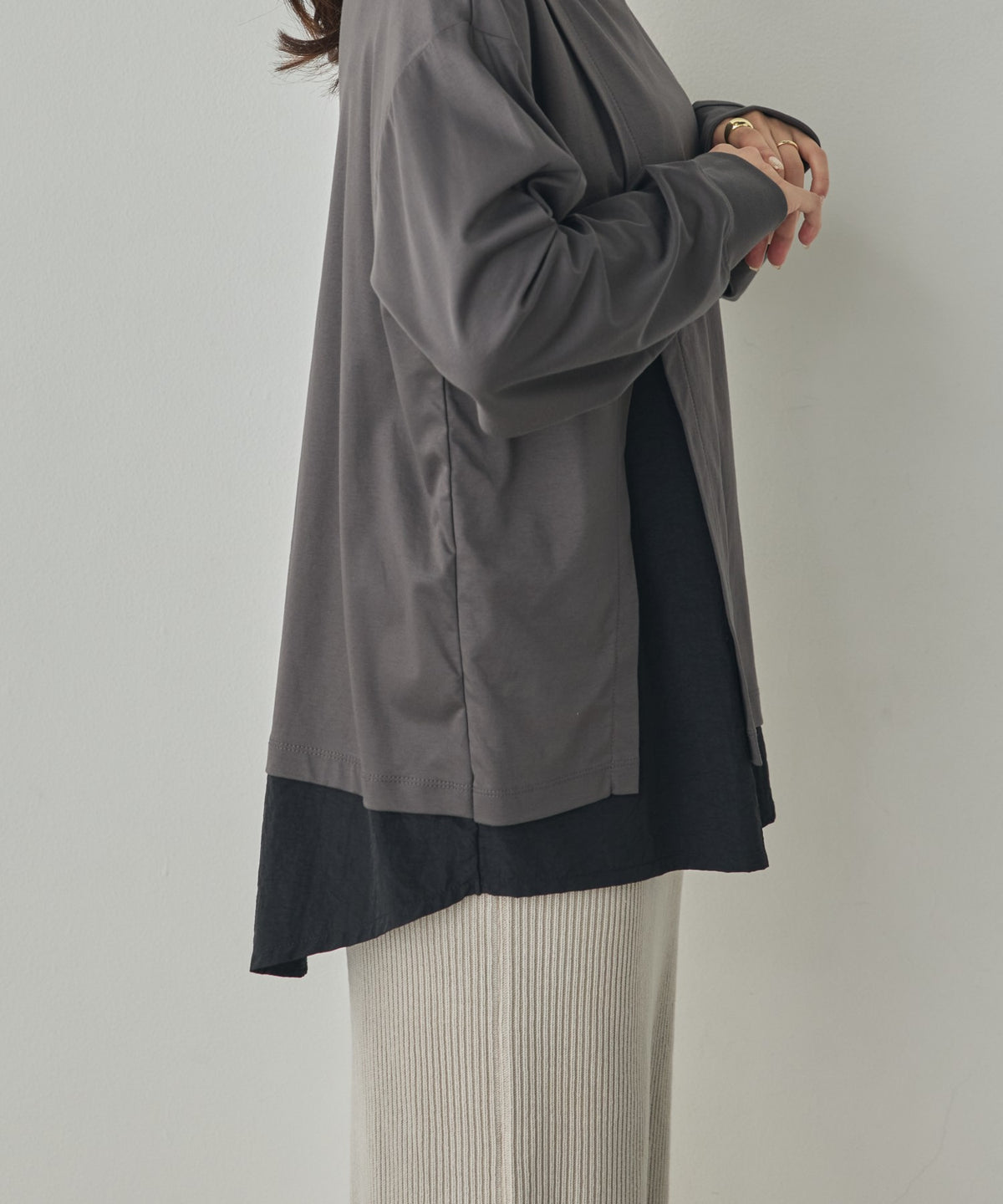 BONDED TRENCH COATSHIRT-STYLE LAYERED TOPS