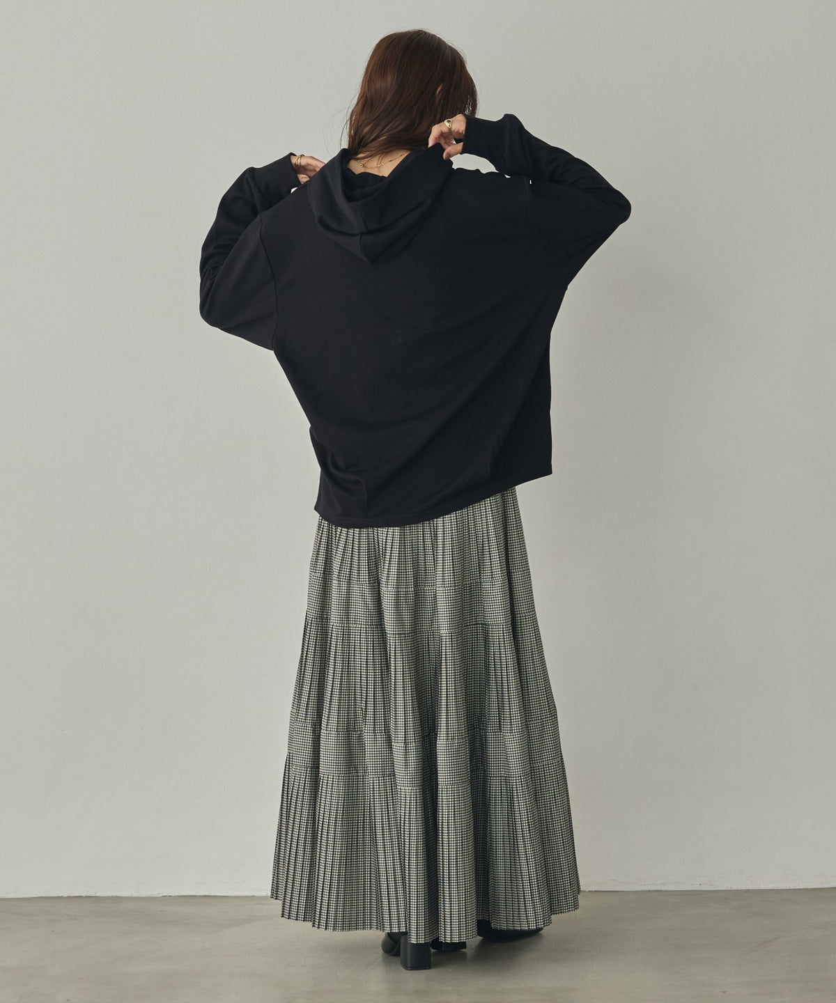 BRUSHED-LINING, SIDE-SLIT, FLOWY HOODIE