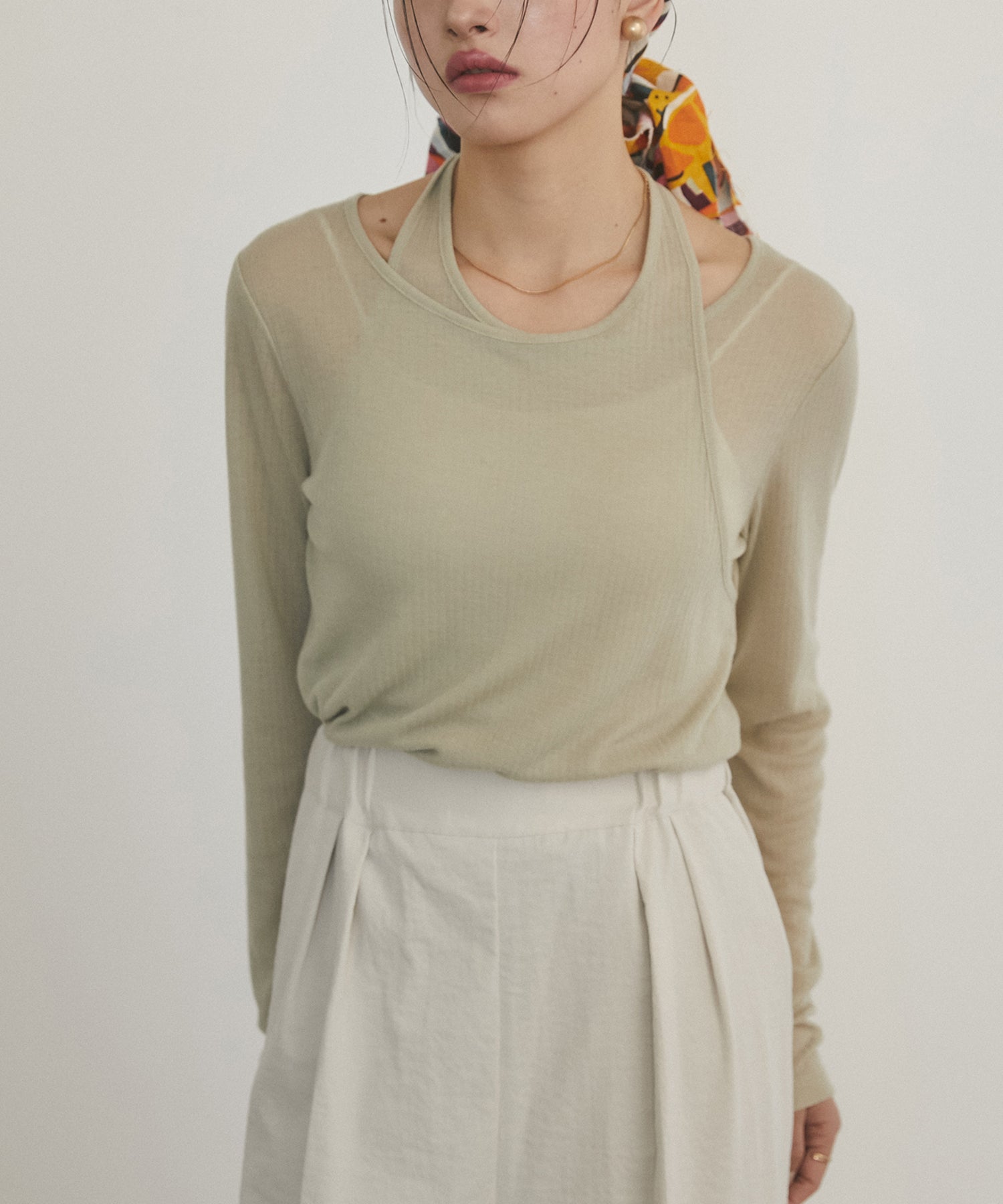 [LIMITED] RANDOM RIB LAYERED SHEER TOPS