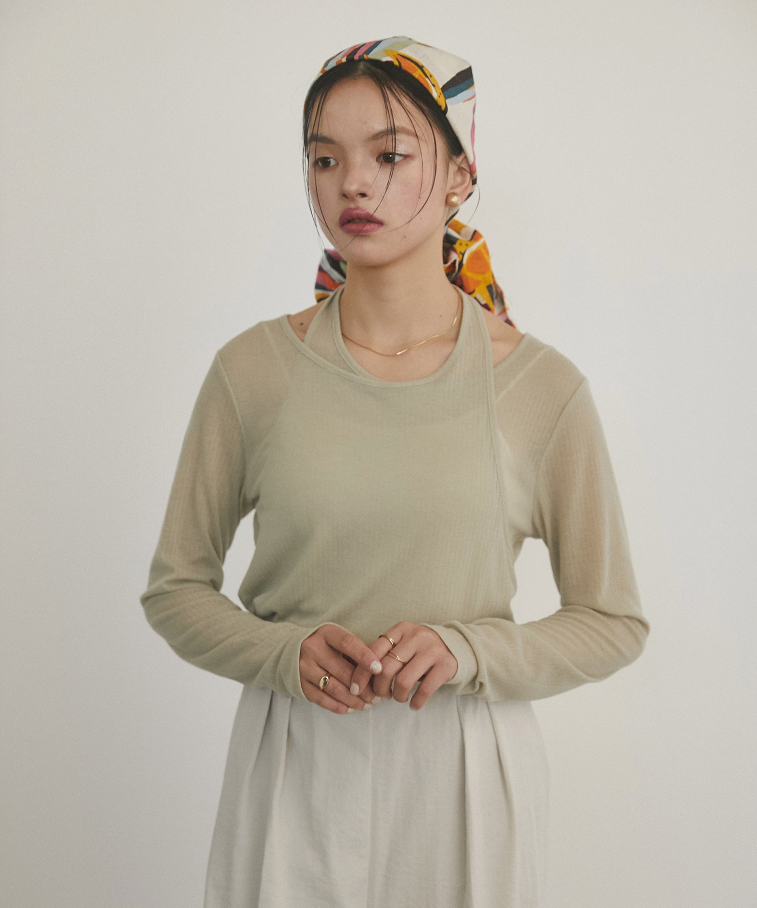 [LIMITED] RANDOM RIB LAYERED SHEER TOPS