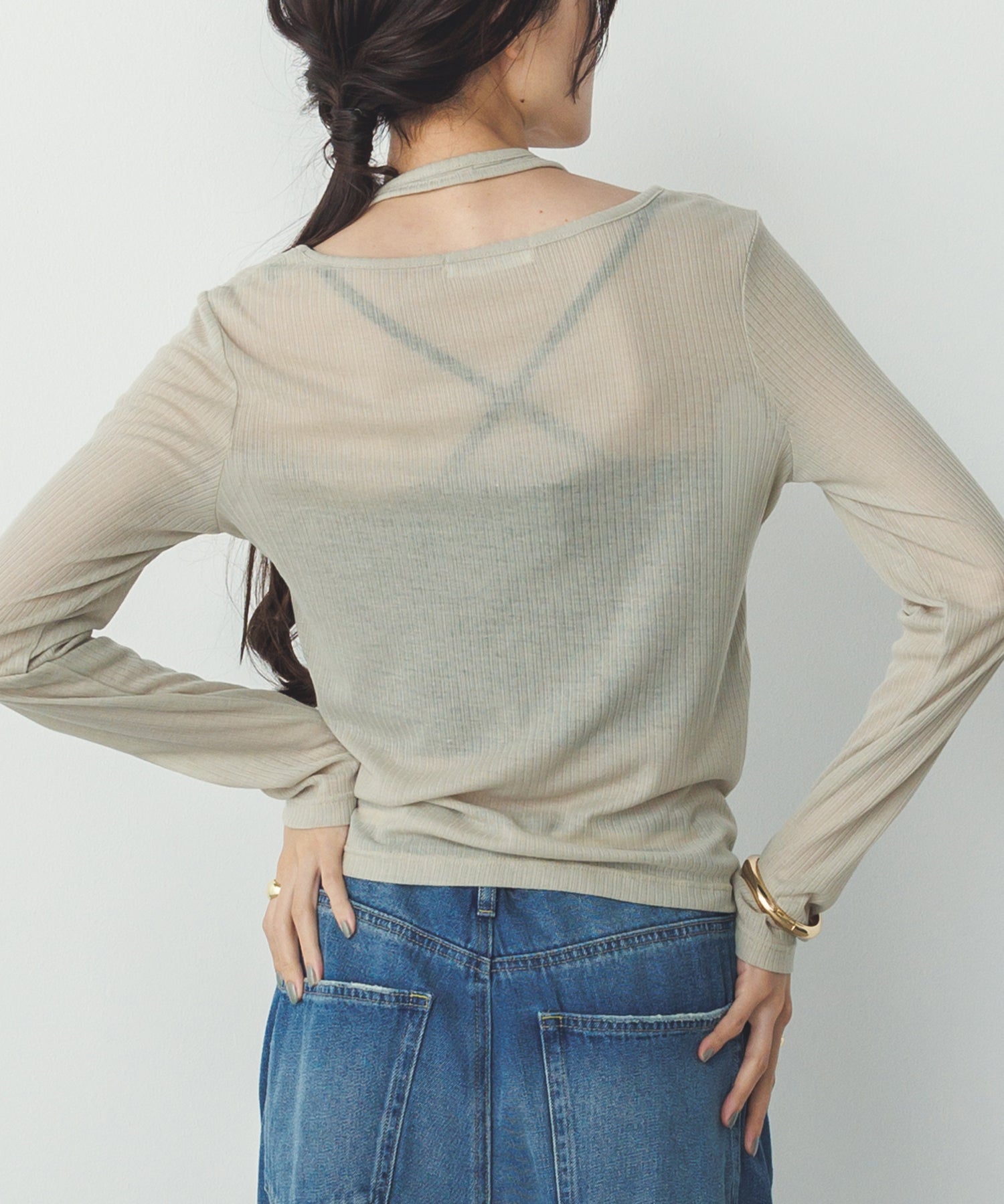 [LIMITED] RANDOM RIB LAYERED SHEER TOPS