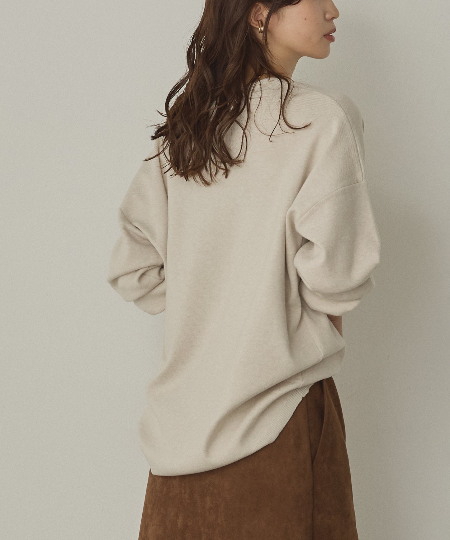 静電気防止】やわもちヤーン ドロップショルダーニット