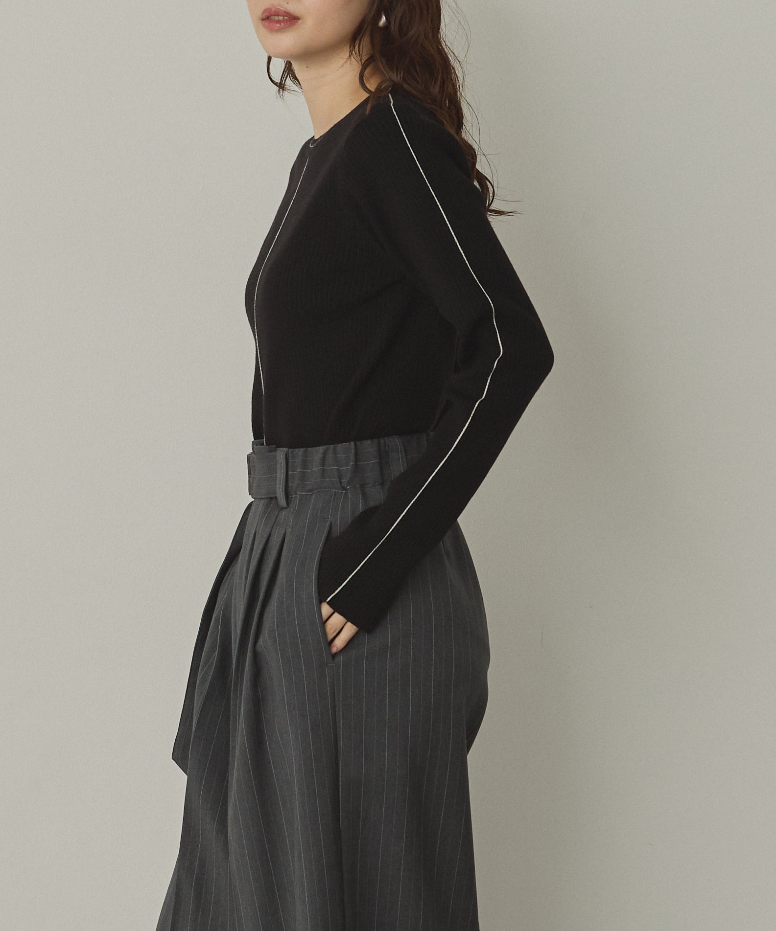 【静電気防止】やわもちヤーン ランダムリブニット