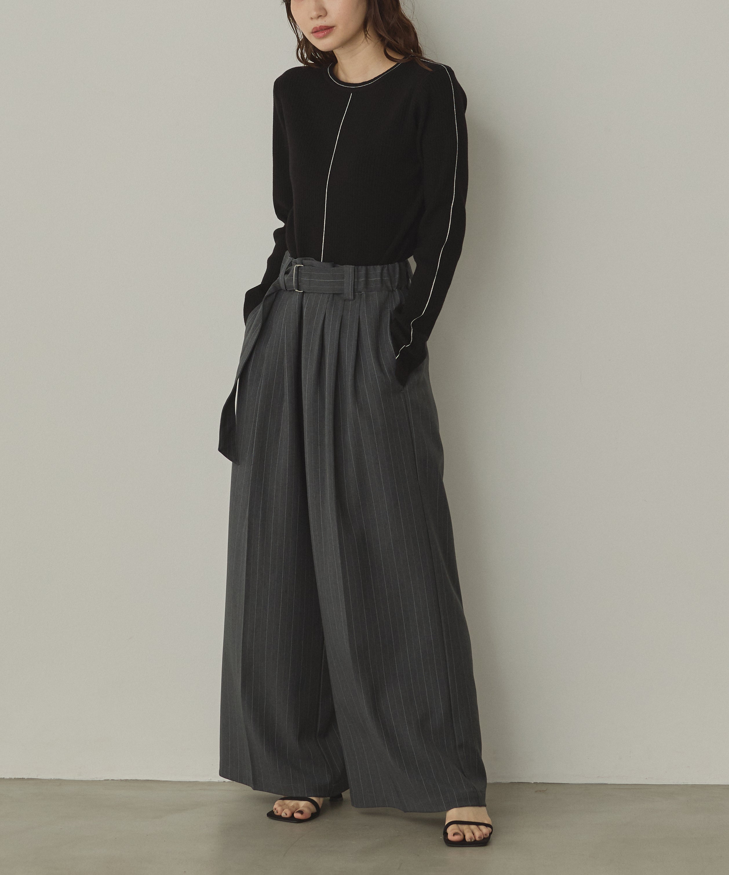 【静電気防止】やわもちヤーン ランダムリブニット