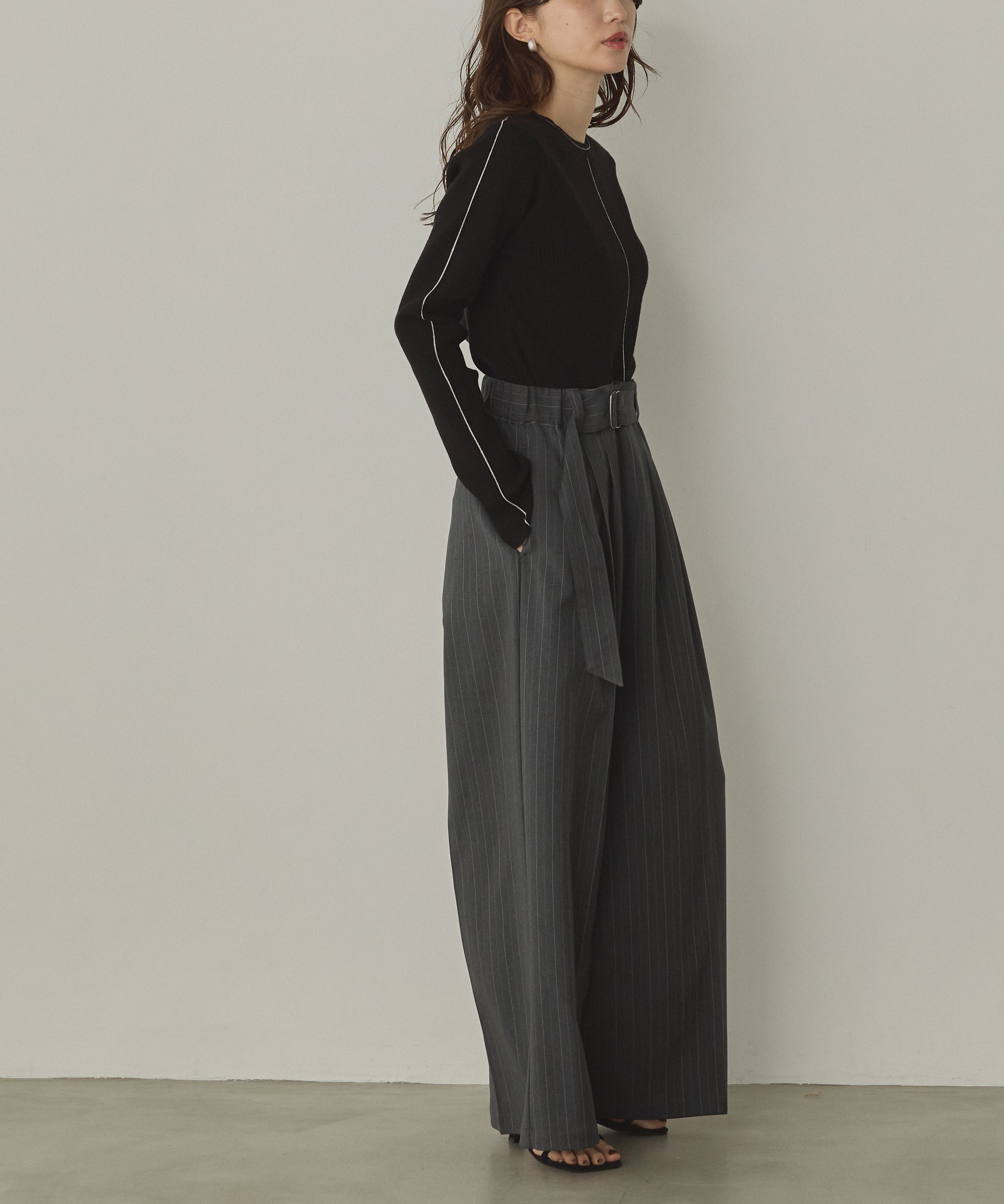 【静電気防止】やわもちヤーン ランダムリブニット