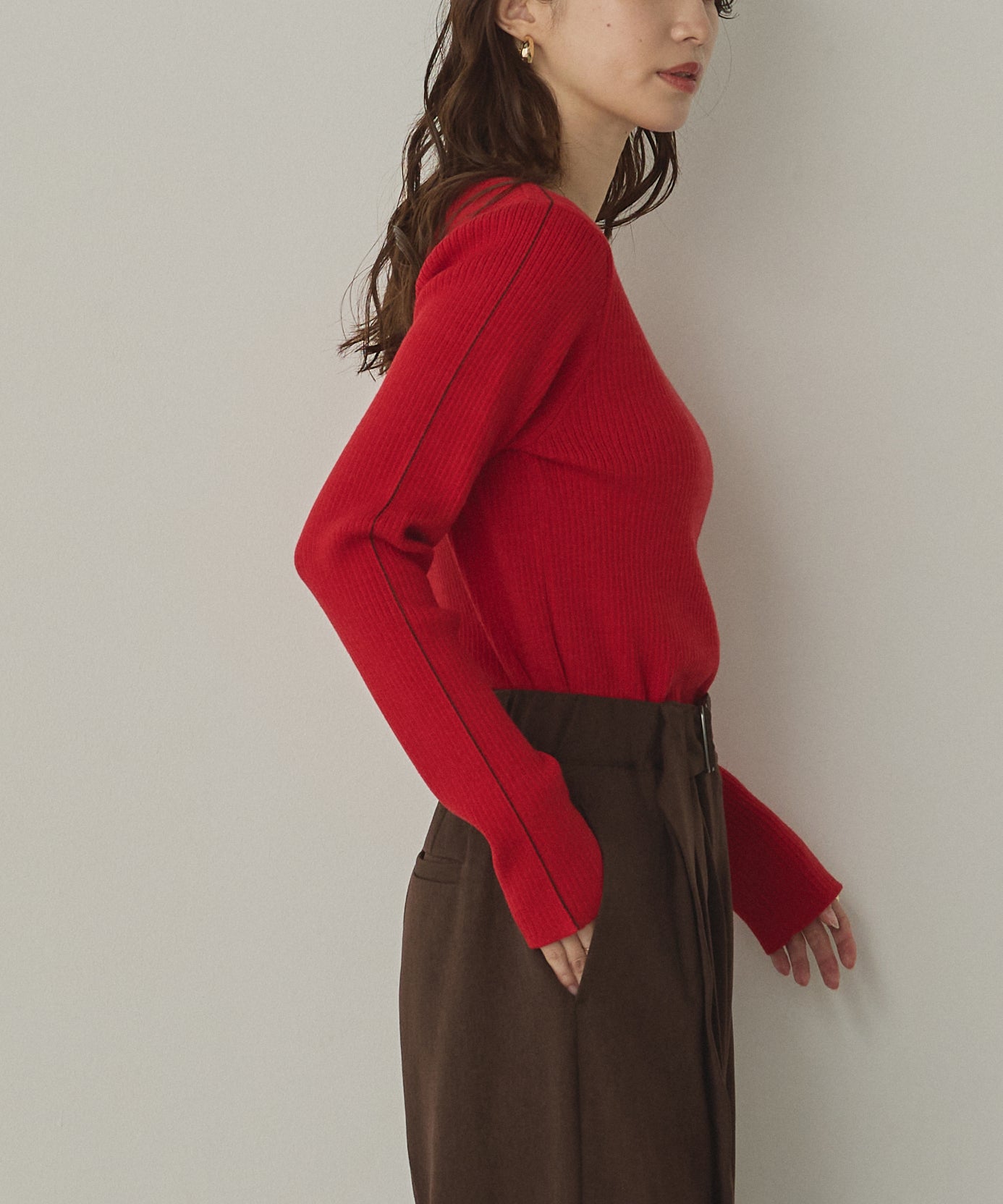 【静電気防止】やわもちヤーン ランダムリブニット