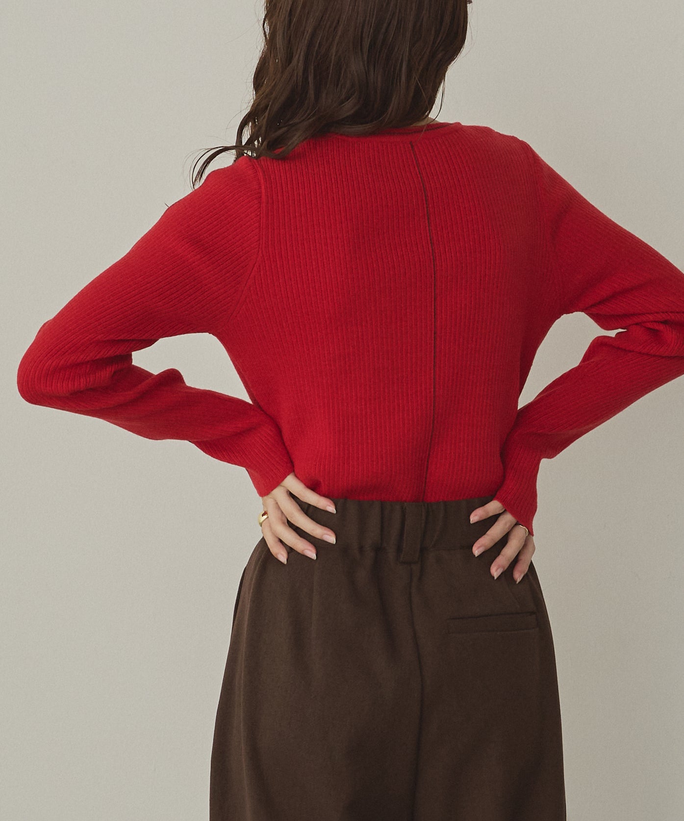 【静電気防止】やわもちヤーン ランダムリブニット