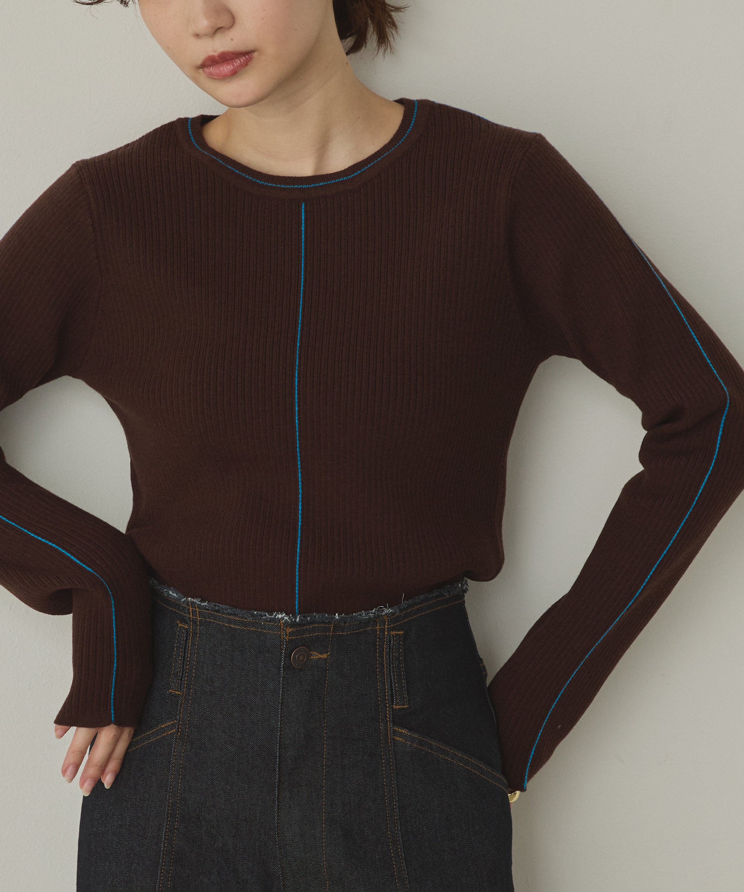 【静電気防止】やわもちヤーン ランダムリブニット