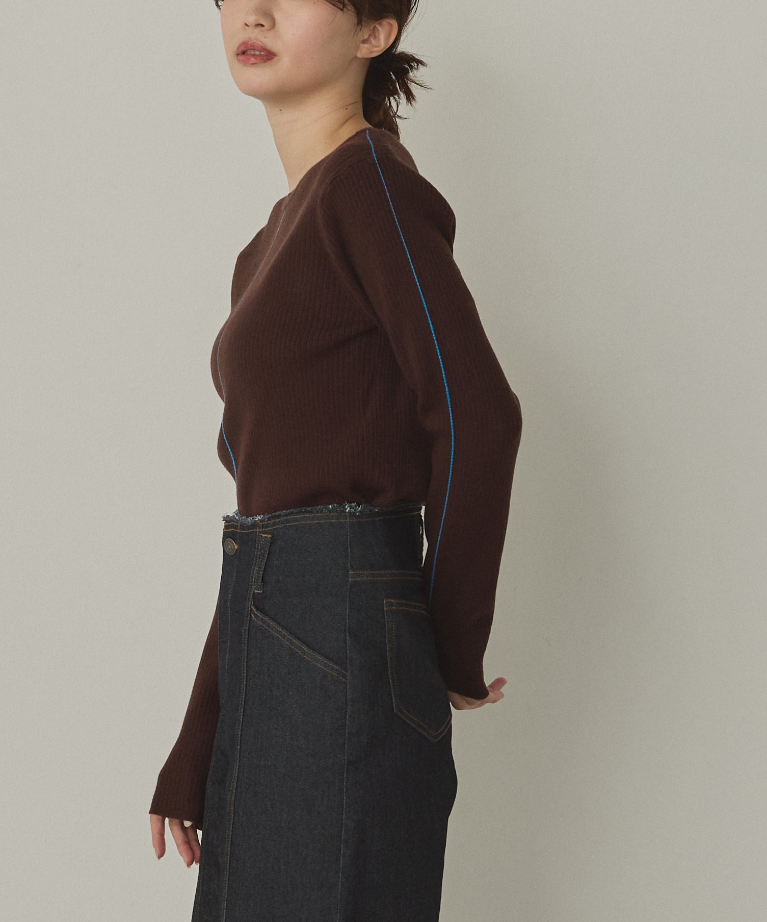 【静電気防止】やわもちヤーン ランダムリブニット